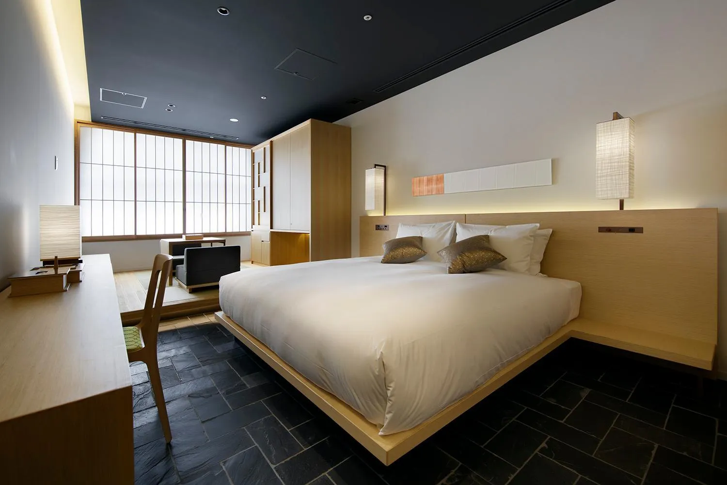 Photo of the whole room, Bed in hotel kanra kyoto
