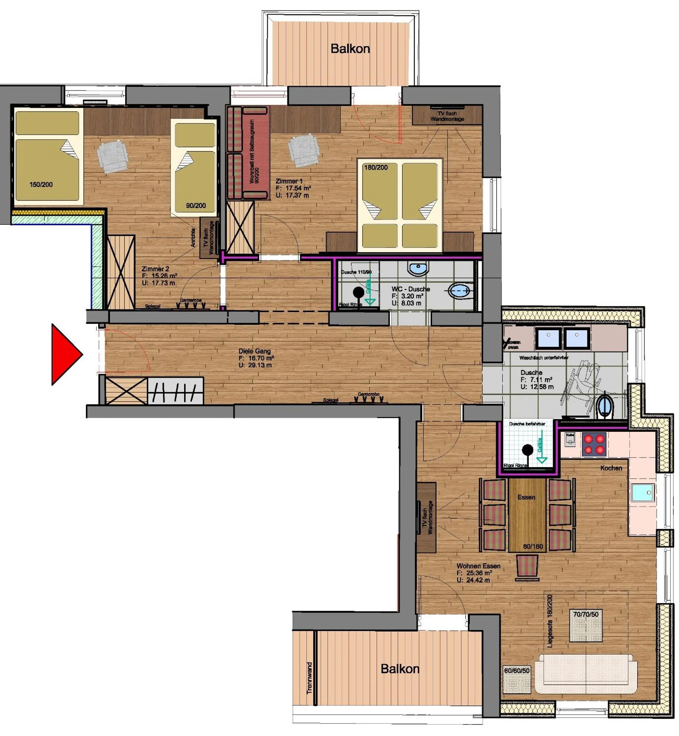 Floor plan in Appartements Rofan