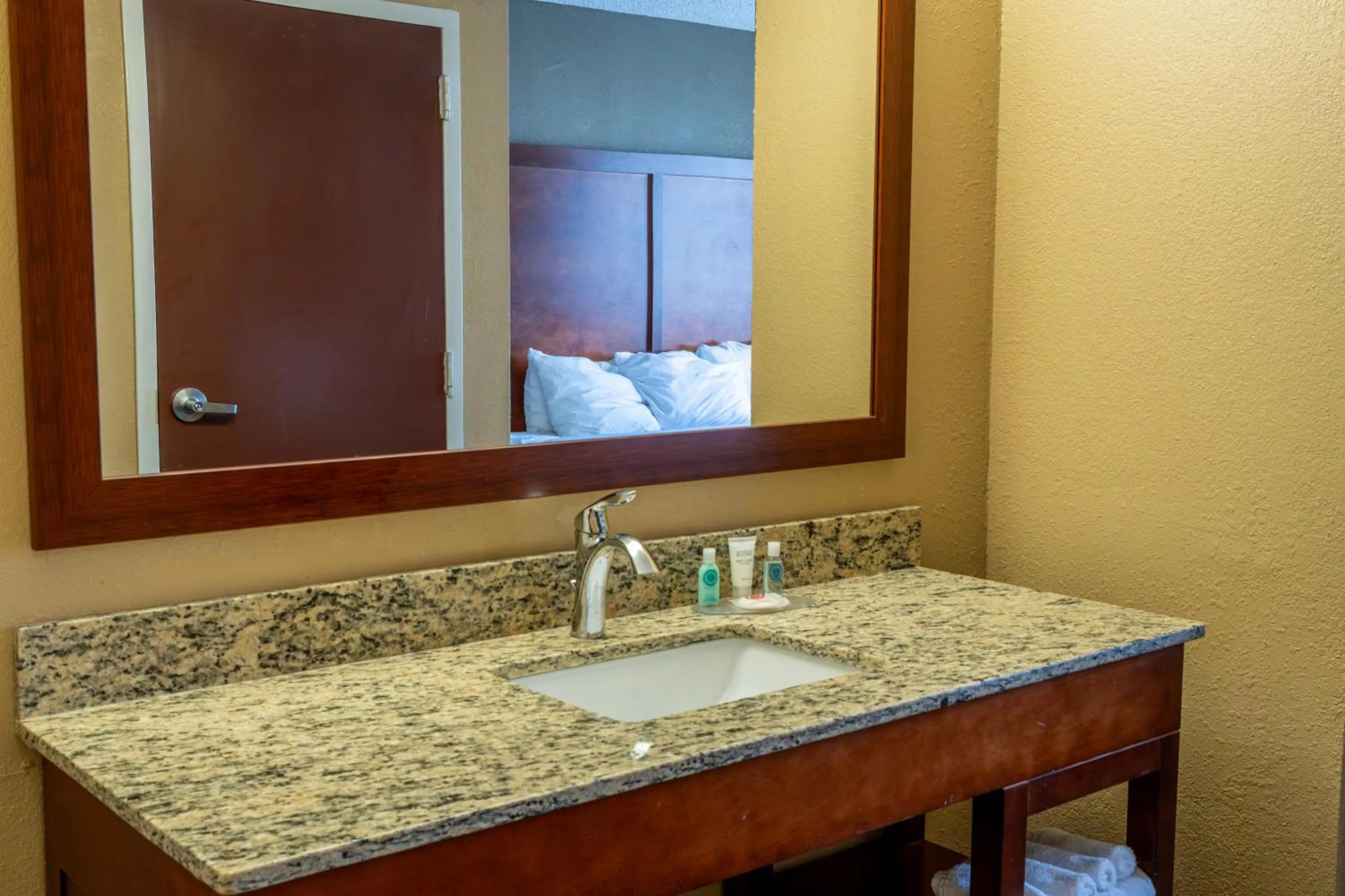 Bathroom, Bed in Comfort Inn & Suites Lakeland North I-4