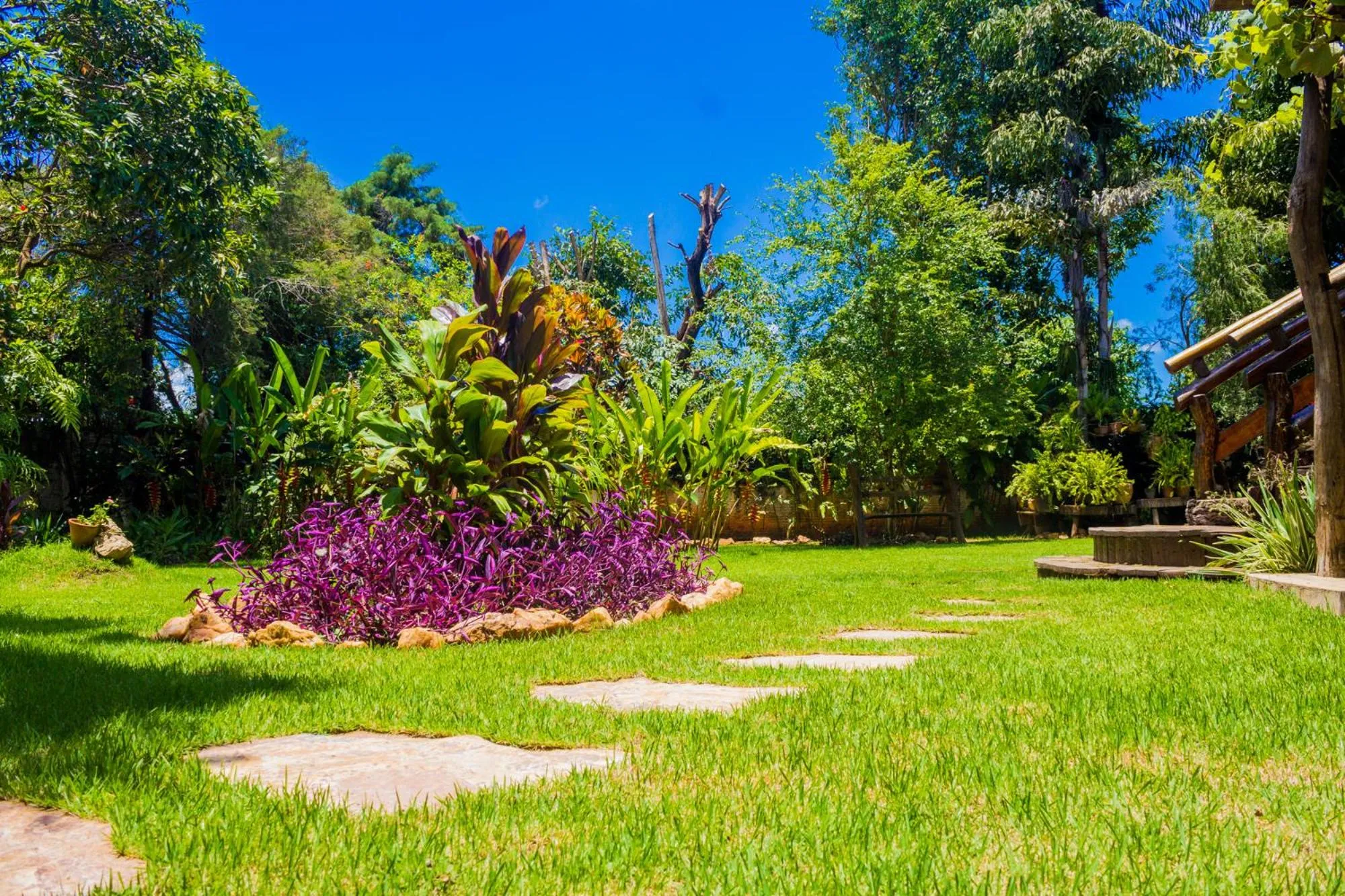 Garden view in Pousada Chamamé