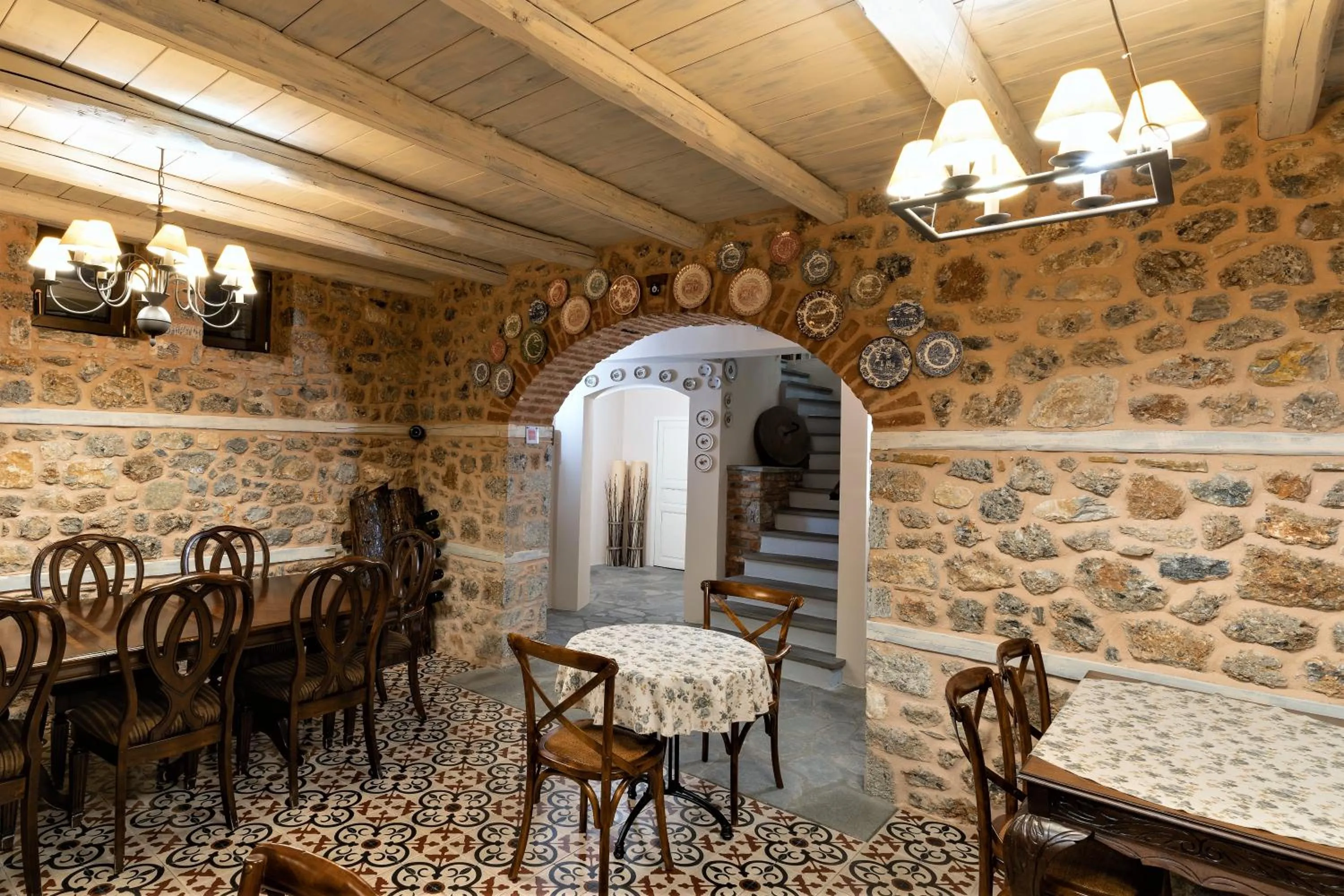 Dining area in Palio Litochoro The Countryside Lodge