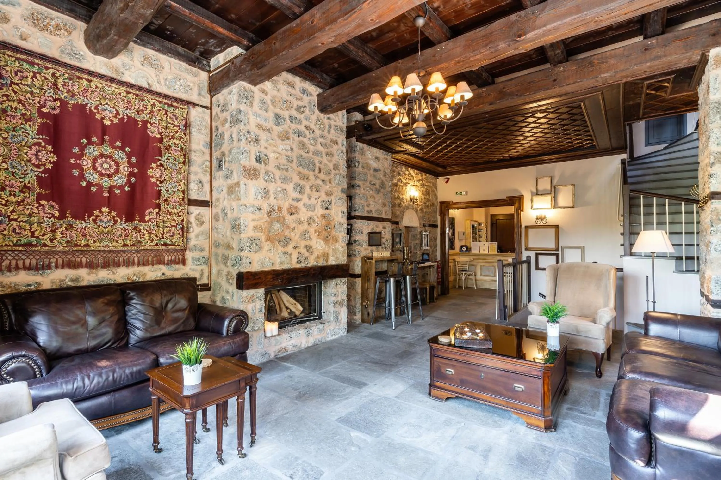 Living room in Palio Litochoro The Countryside Lodge