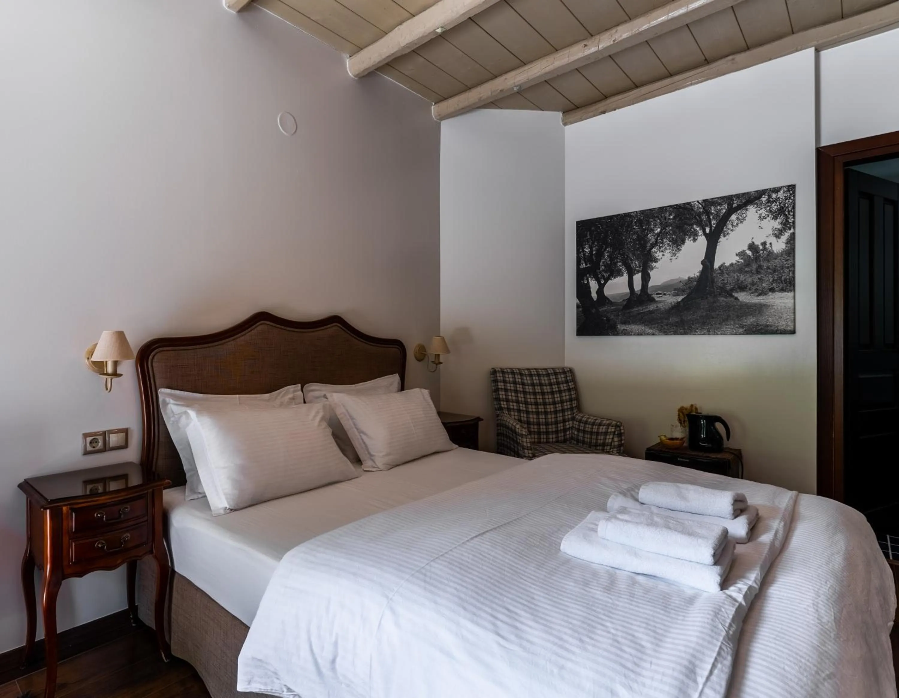 Bedroom, Bed in Palio Litochoro The Countryside Lodge