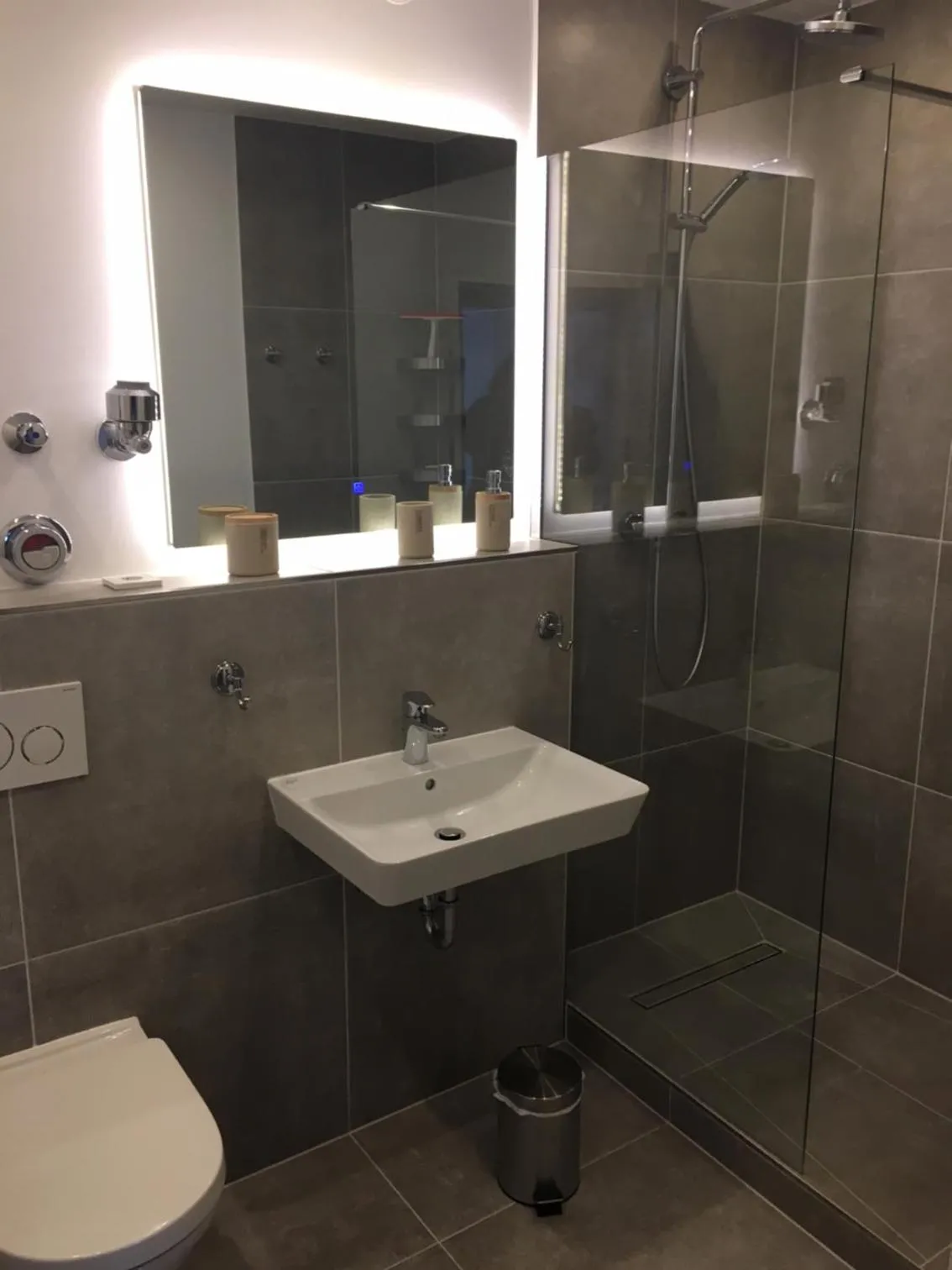 Shower in Apartement Förde Blick