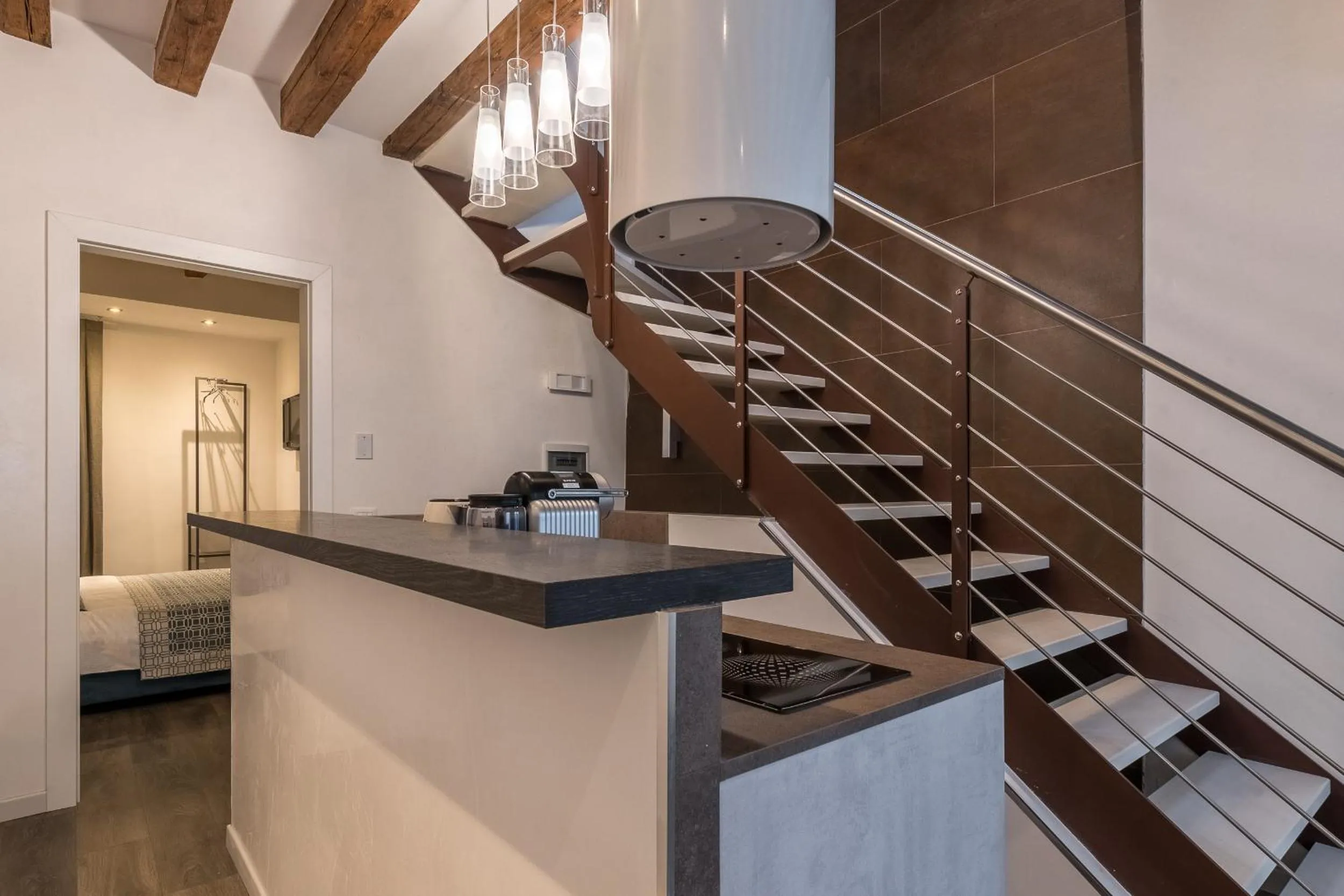 Communal kitchen in La Loggia della Luna