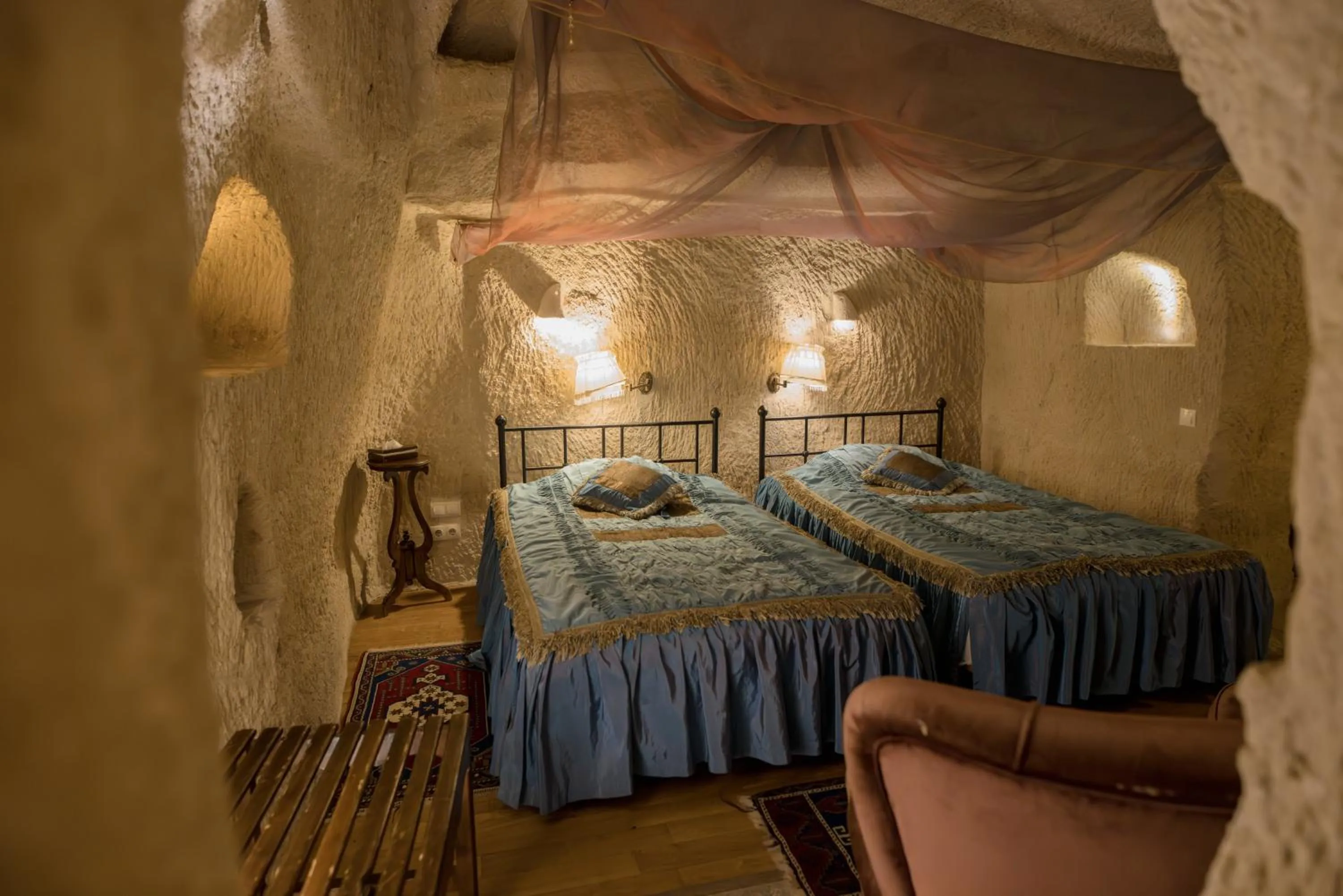 Bed in Anatolian Houses Cave Hotel & SPA