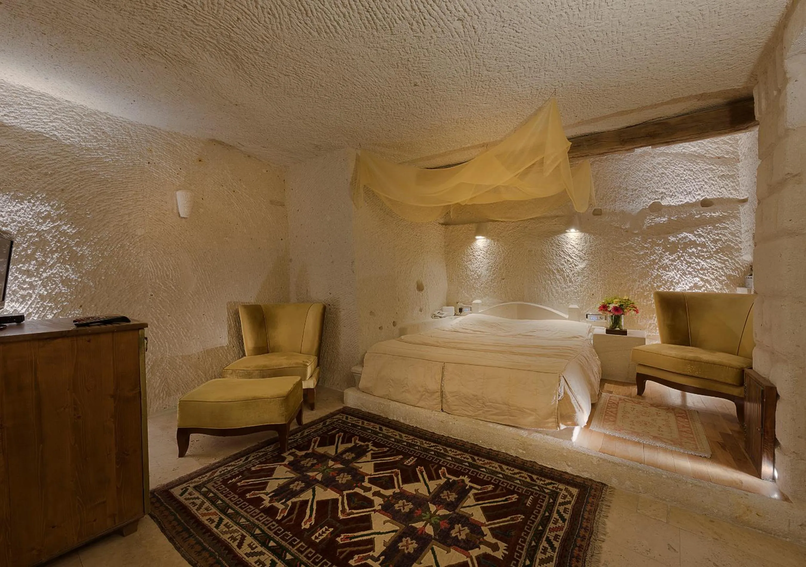 Bed in Anatolian Houses Cave Hotel & SPA