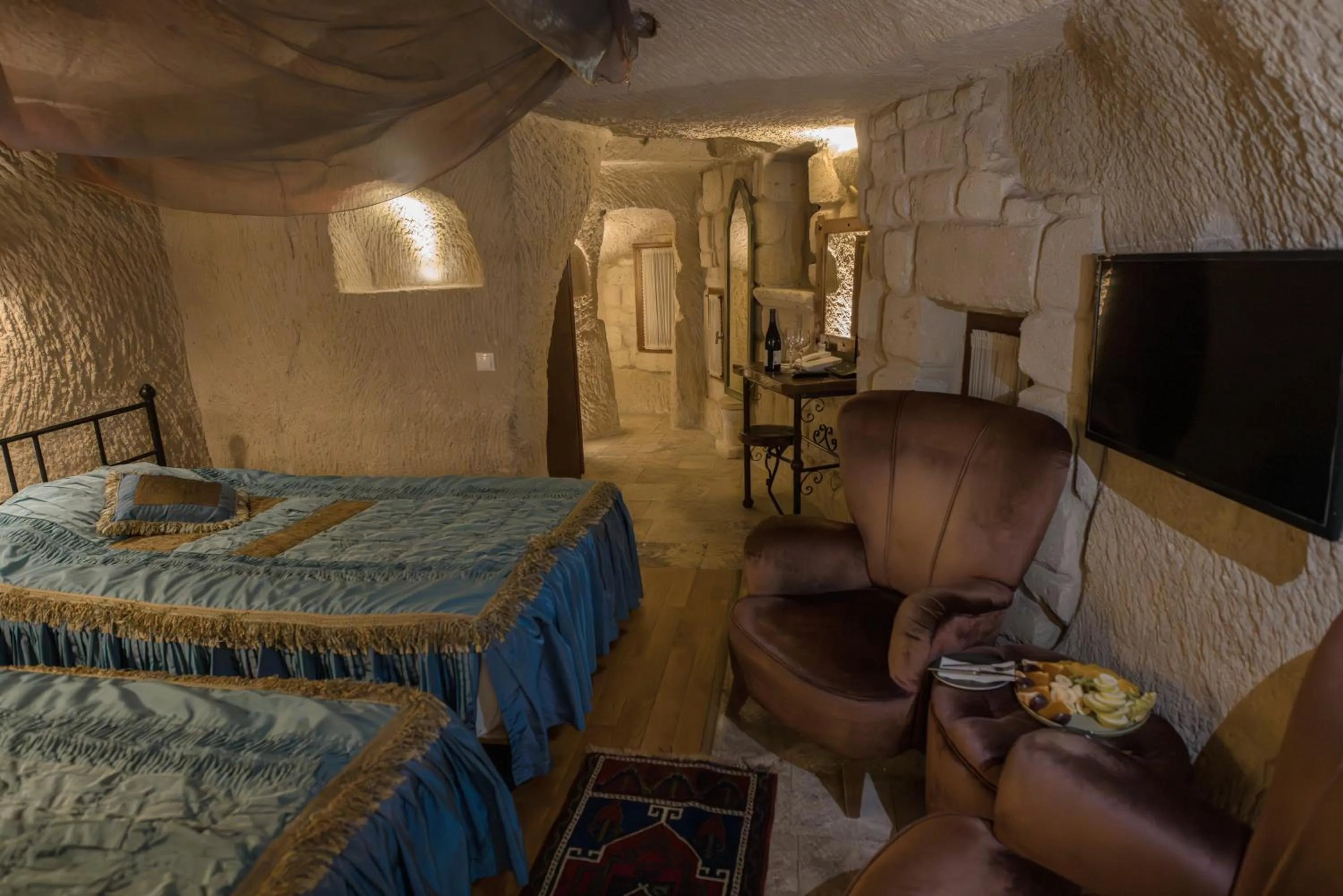Seating area, Bed in Anatolian Houses Cave Hotel & SPA