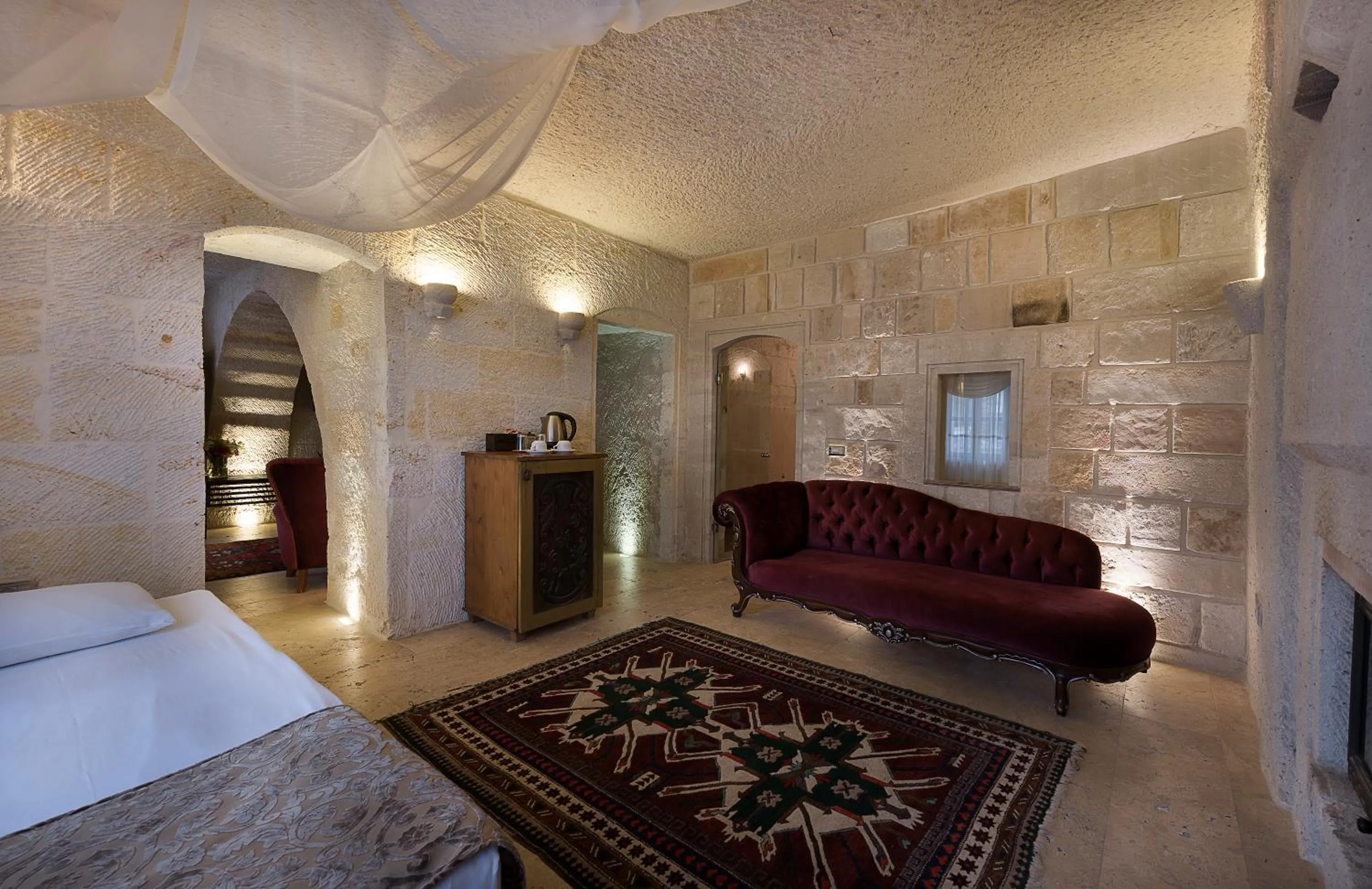 Seating area, Bed in Anatolian Houses Cave Hotel & SPA