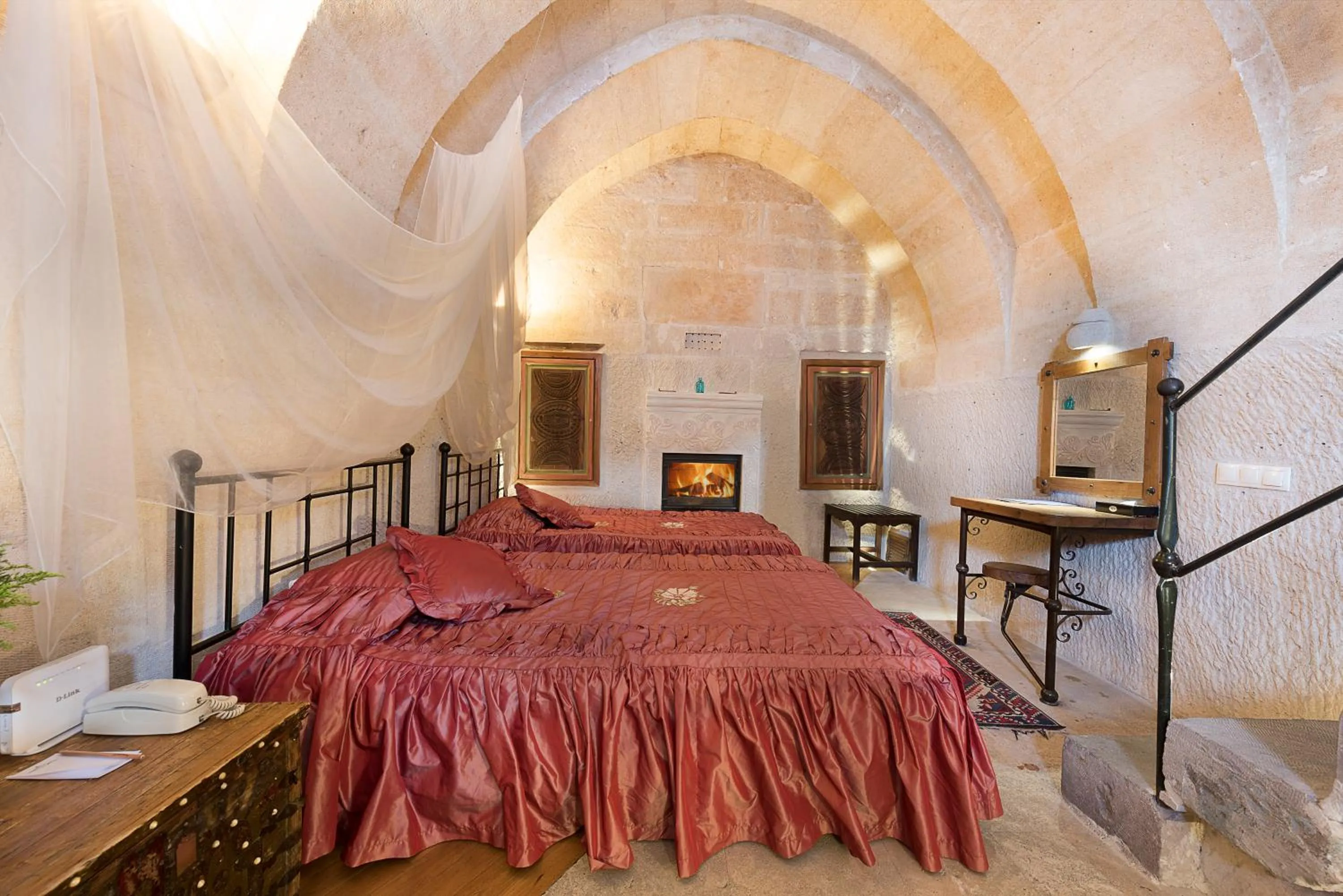 Bed in Anatolian Houses Cave Hotel & SPA