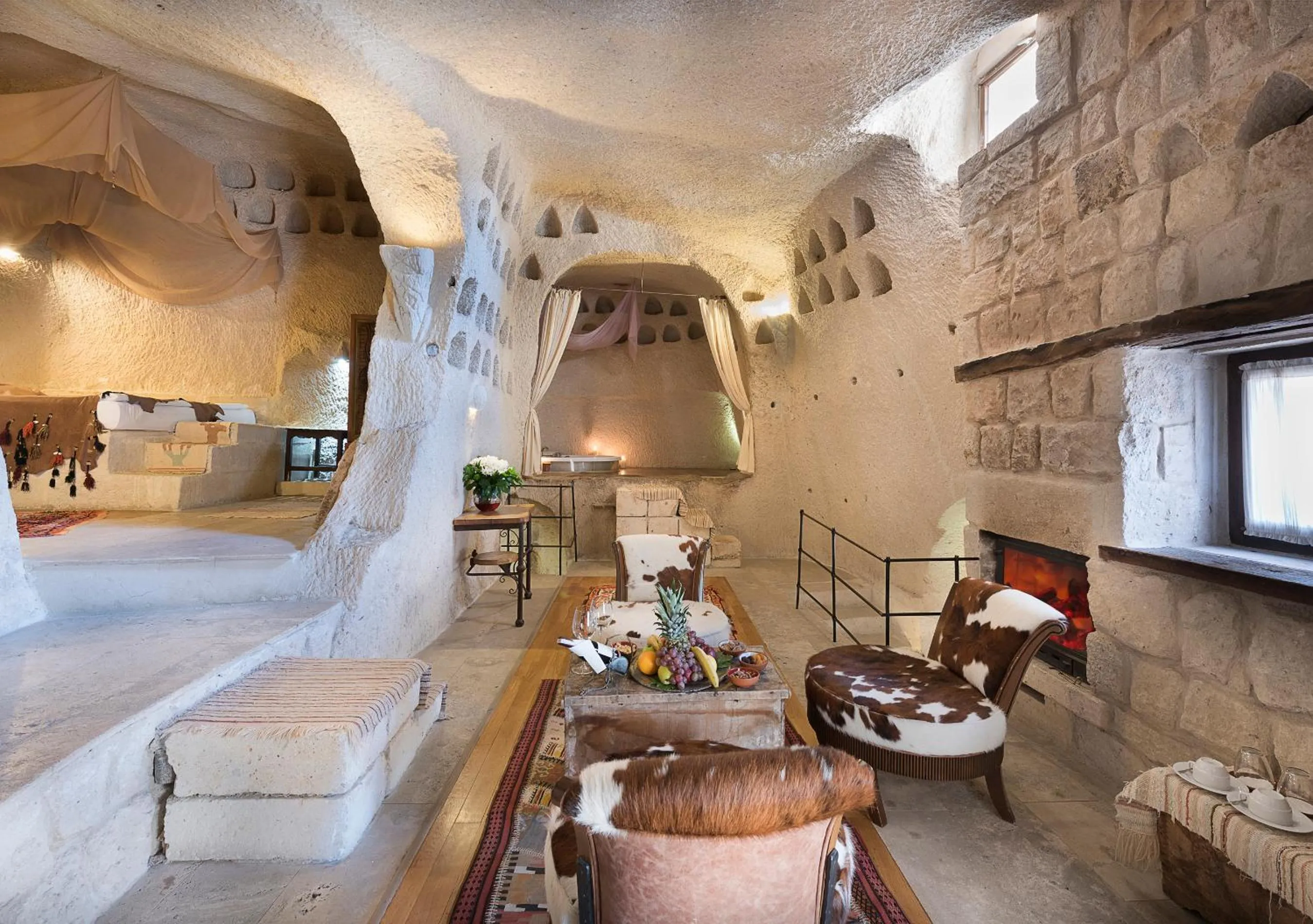 Bed in Anatolian Houses Cave Hotel & SPA