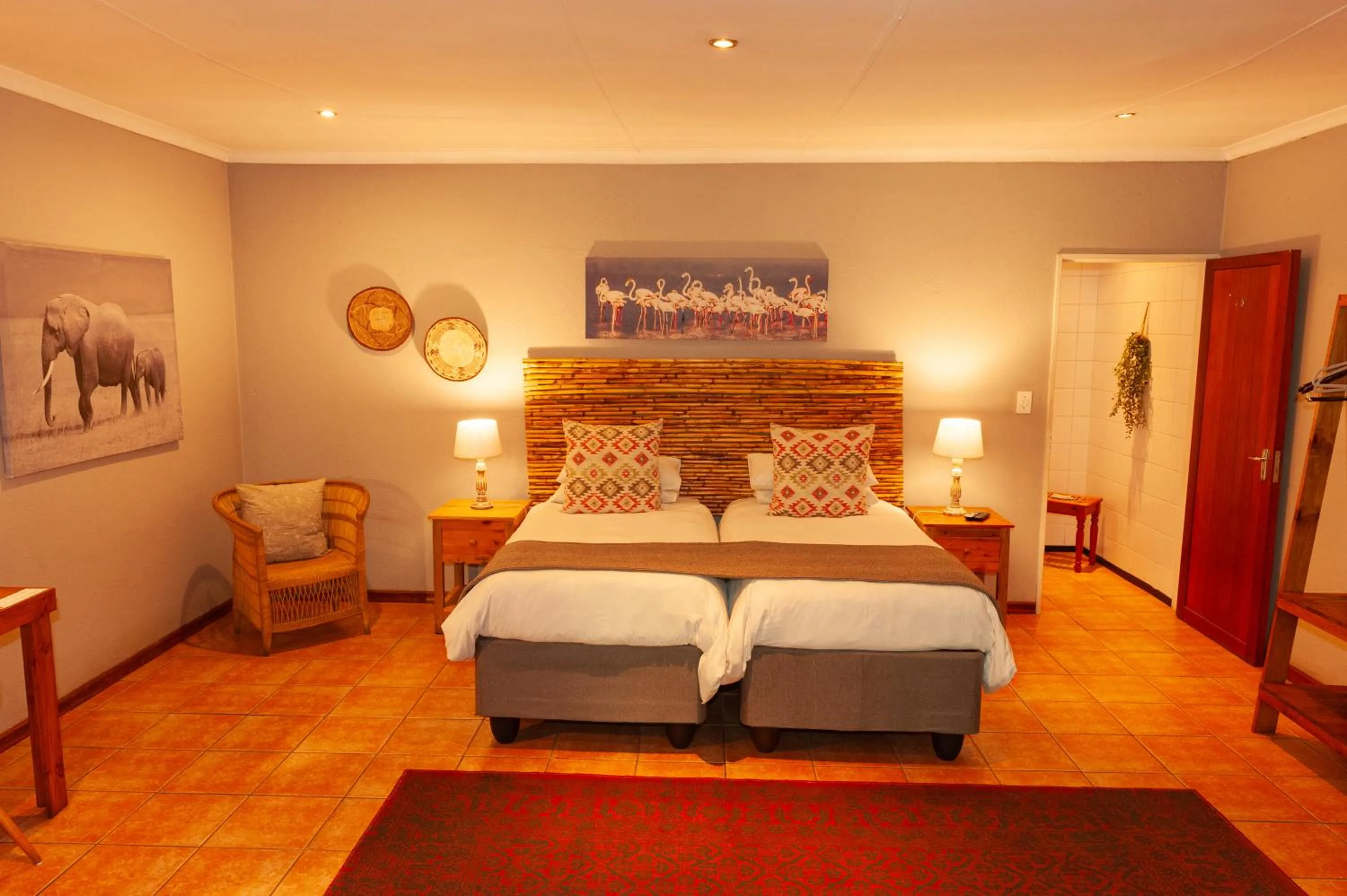 Bed in Safari Club Guest Lodge OR Tambo International Airport