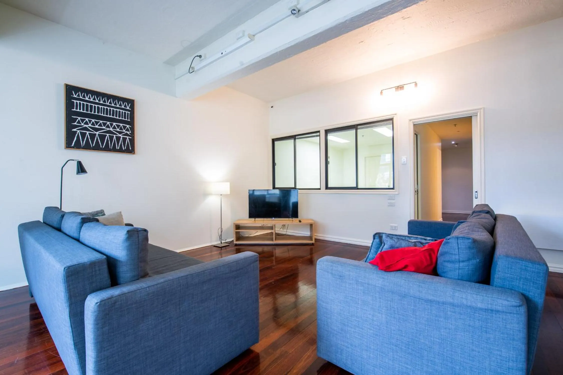 Living room in ReadySet Apartments on King