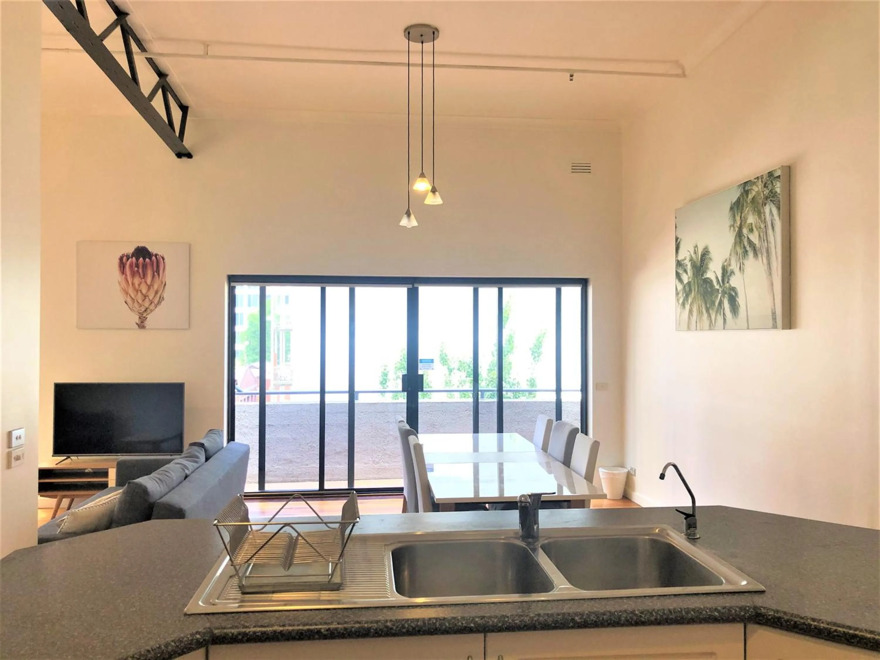 Living room in ReadySet Apartments on King