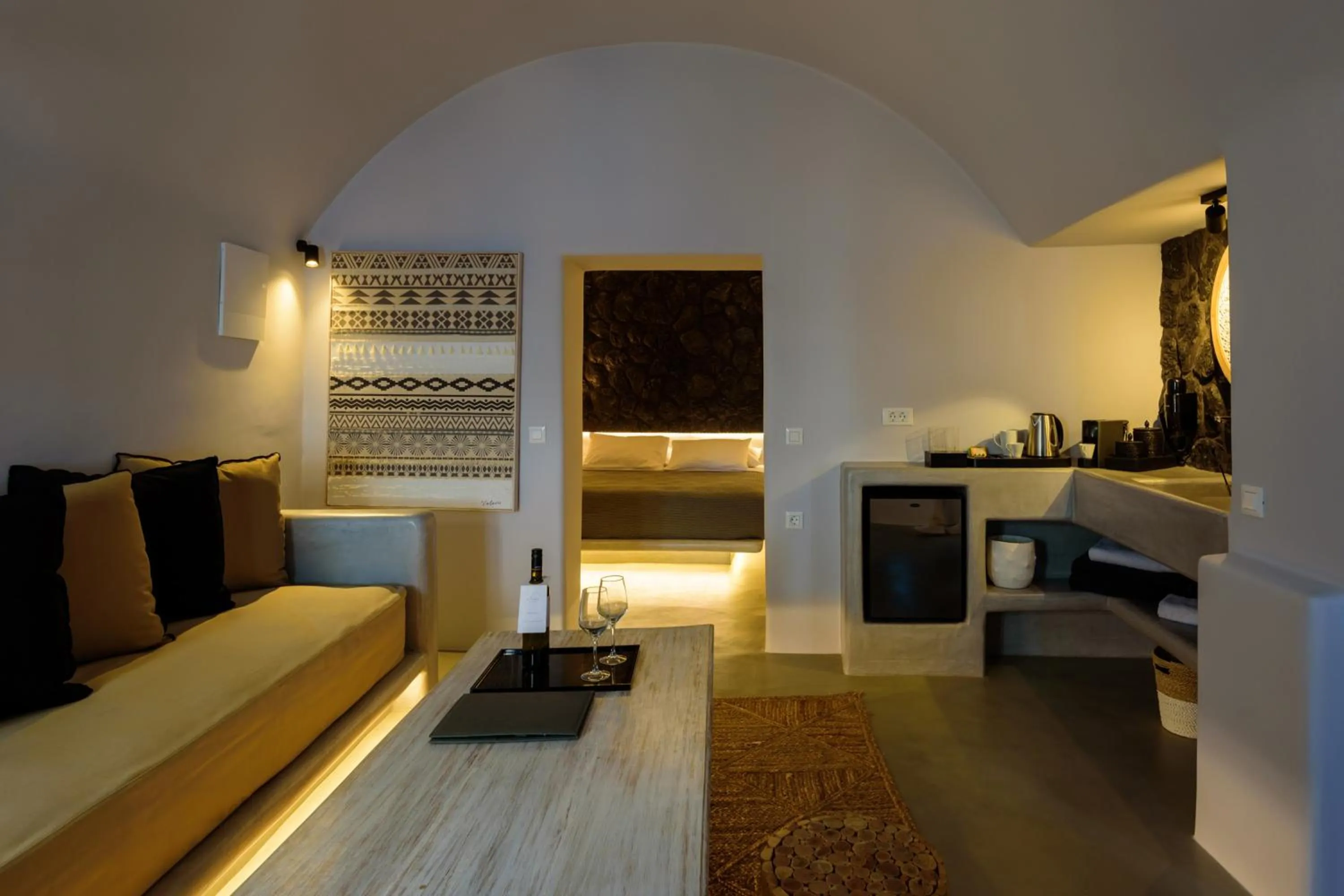 Bed in Nostos Apartments