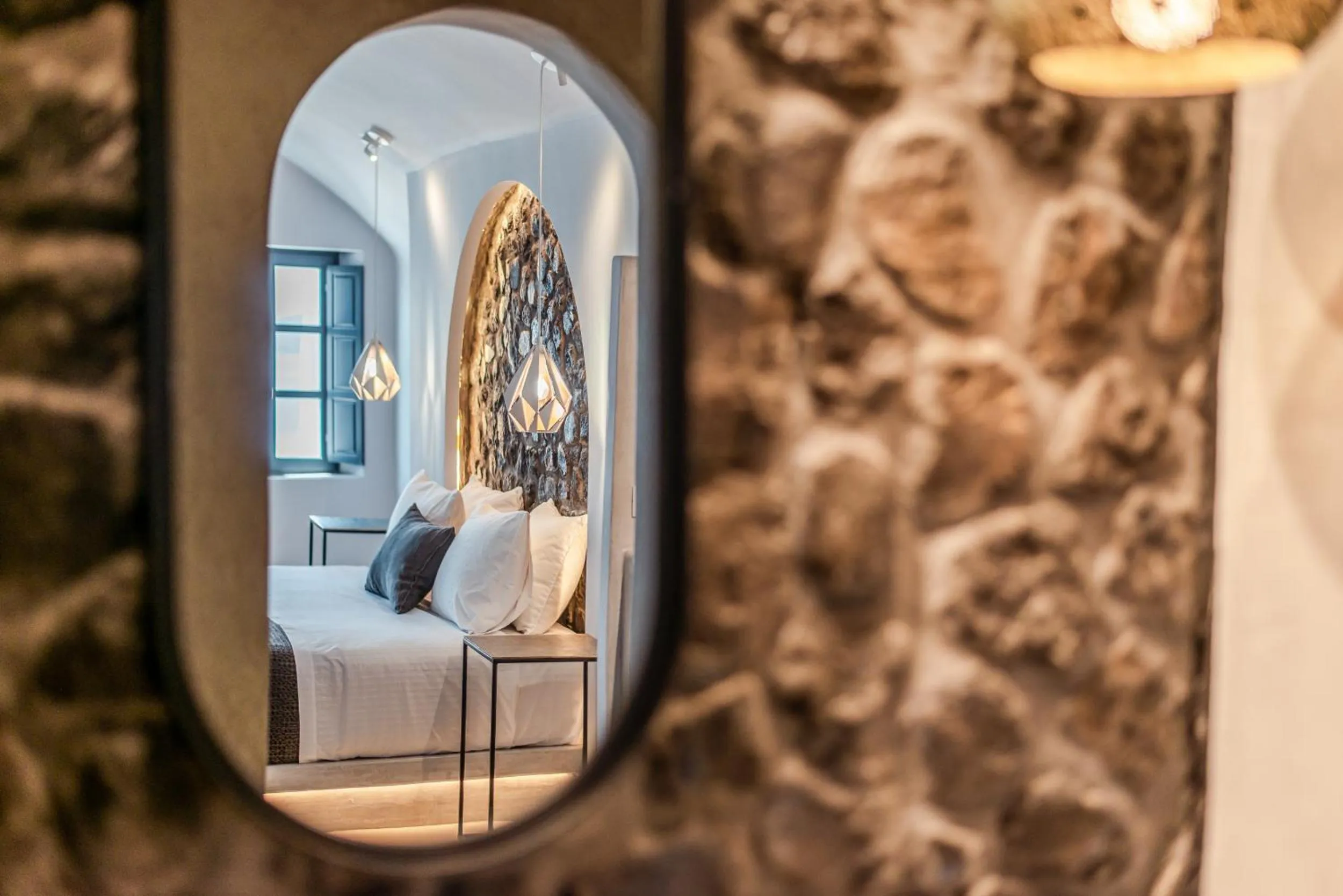 Bed in Nostos Apartments