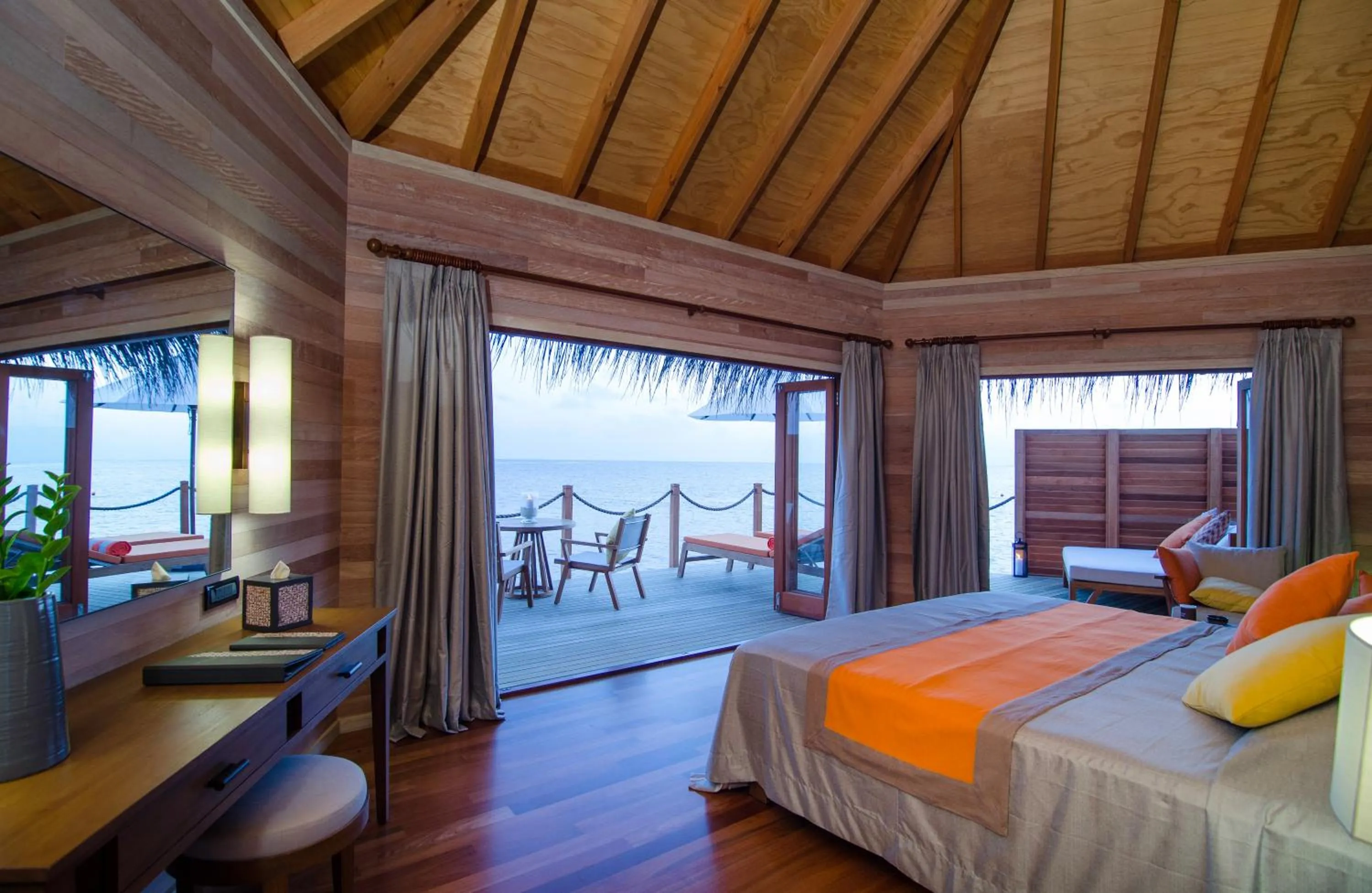 Bedroom, Bed in V Villas Maldives at Mirihi - MGallery Collection