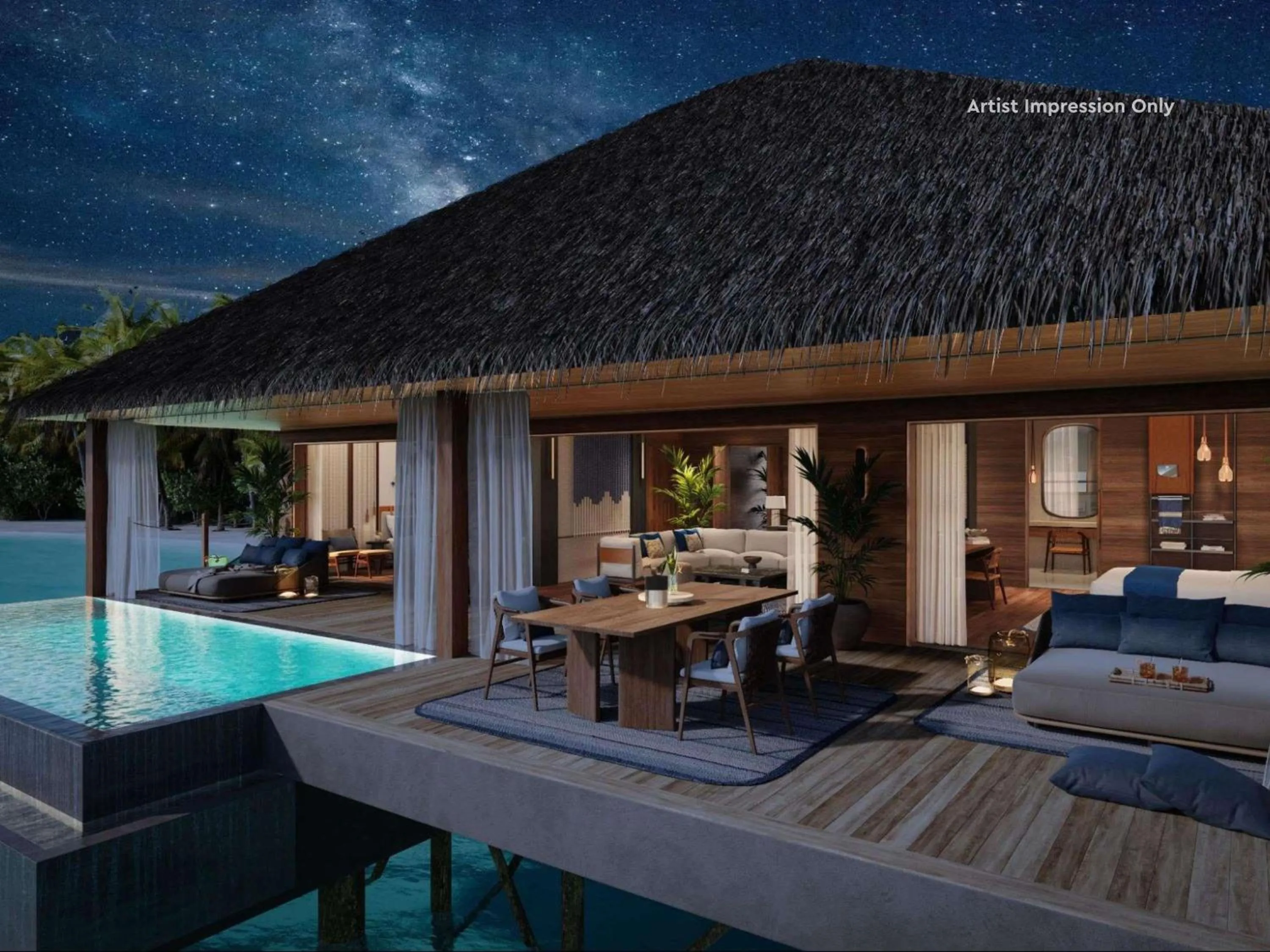 Bedroom in V Villas Maldives at Mirihi - MGallery Collection