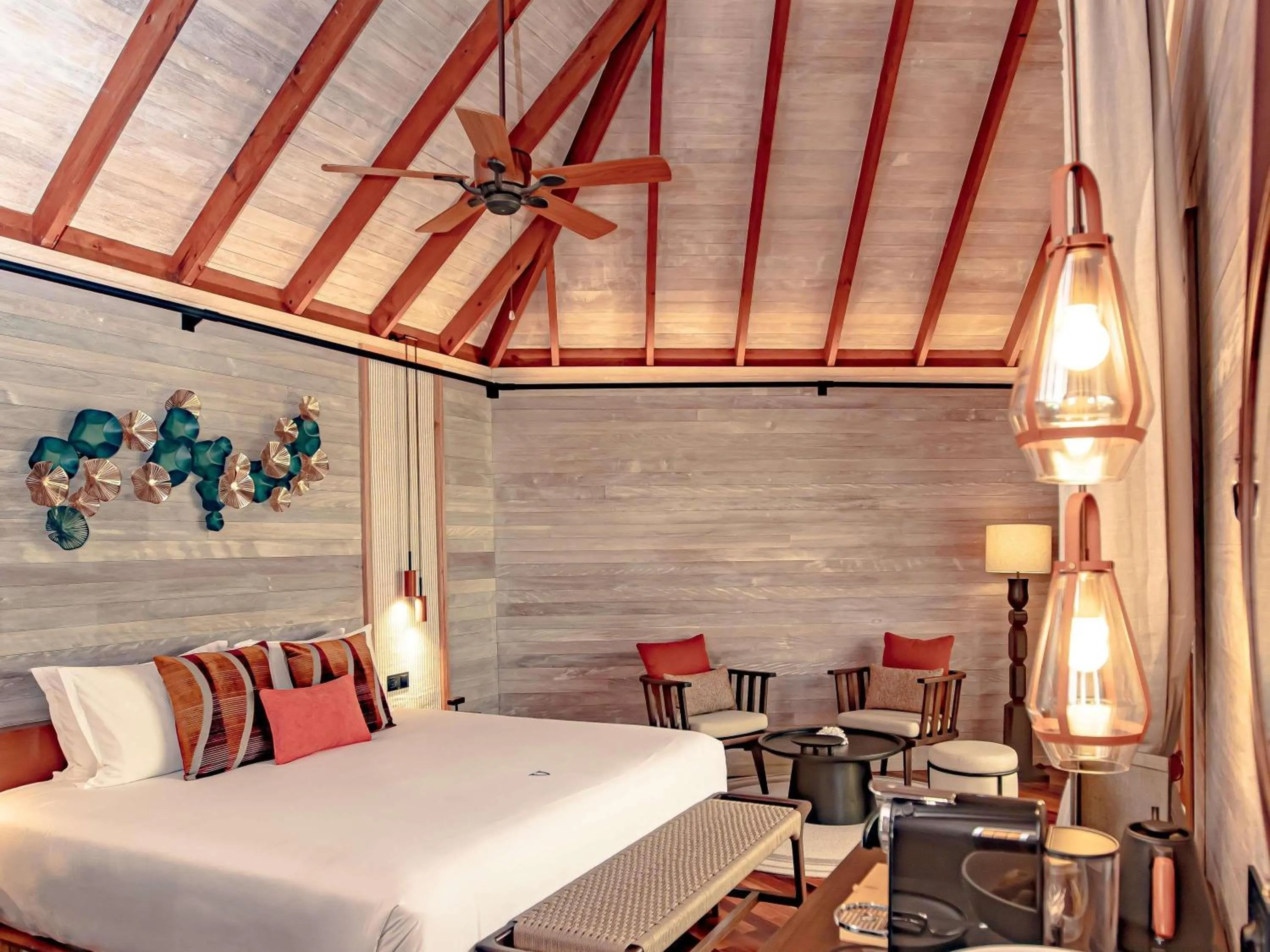 Bedroom, Bed in V Villas Maldives at Mirihi - MGallery Collection