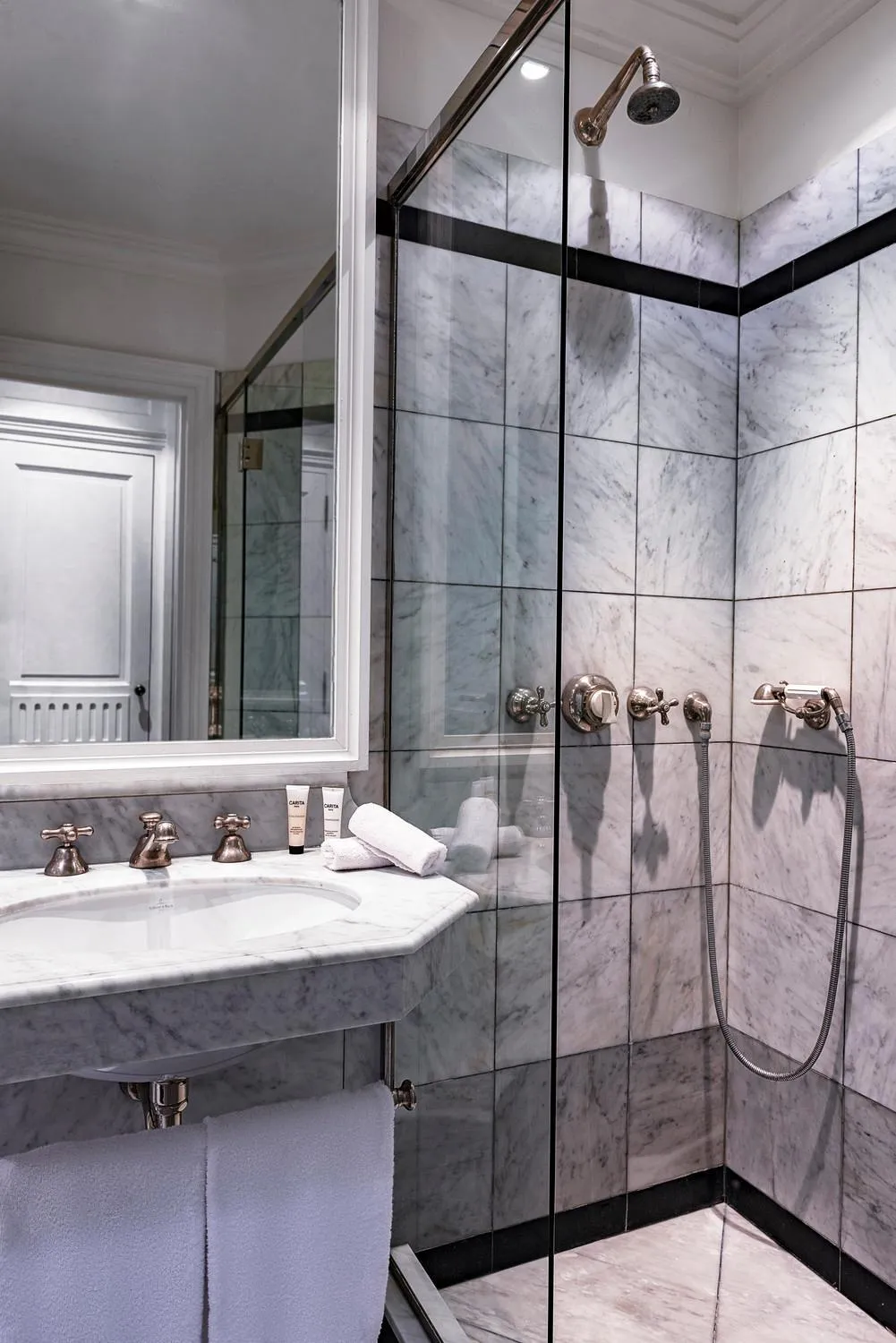 Shower in Le Dokhan's Paris Arc de Triomphe, a Tribute Portfolio Hotel