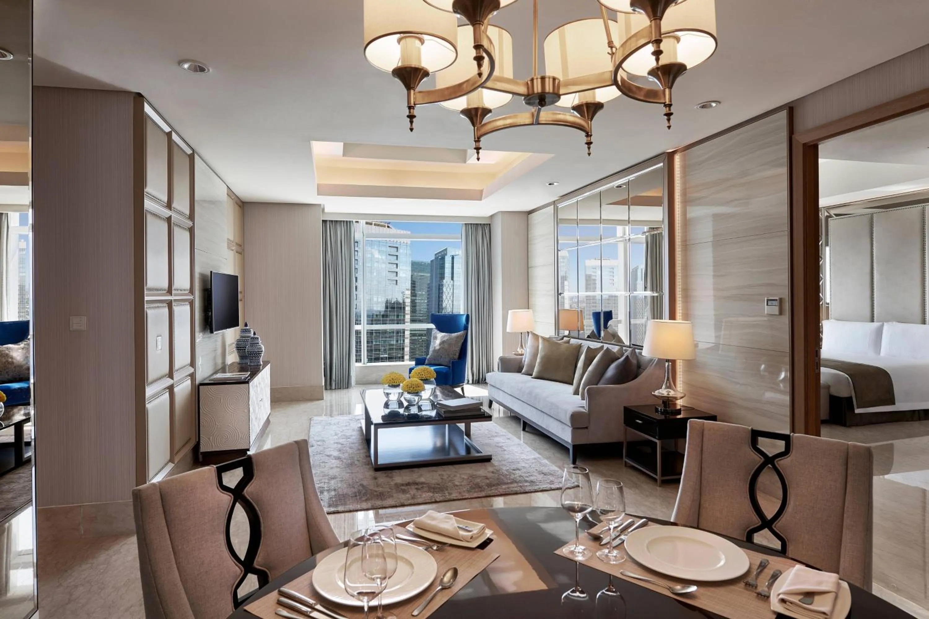 Living room in The Residences of The Ritz-Carlton Jakarta Pacific Place