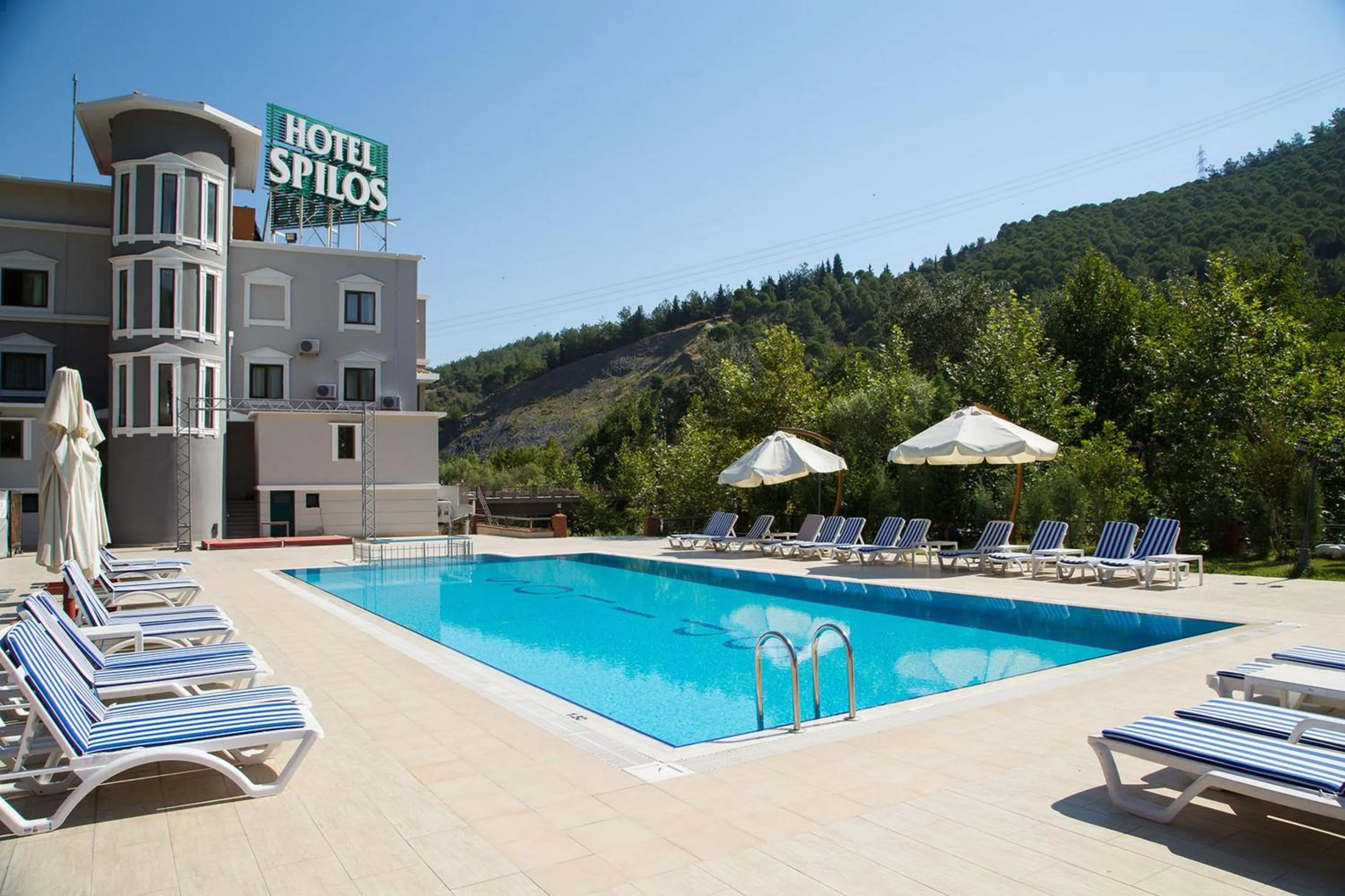 Pool view in Spilos Hotel