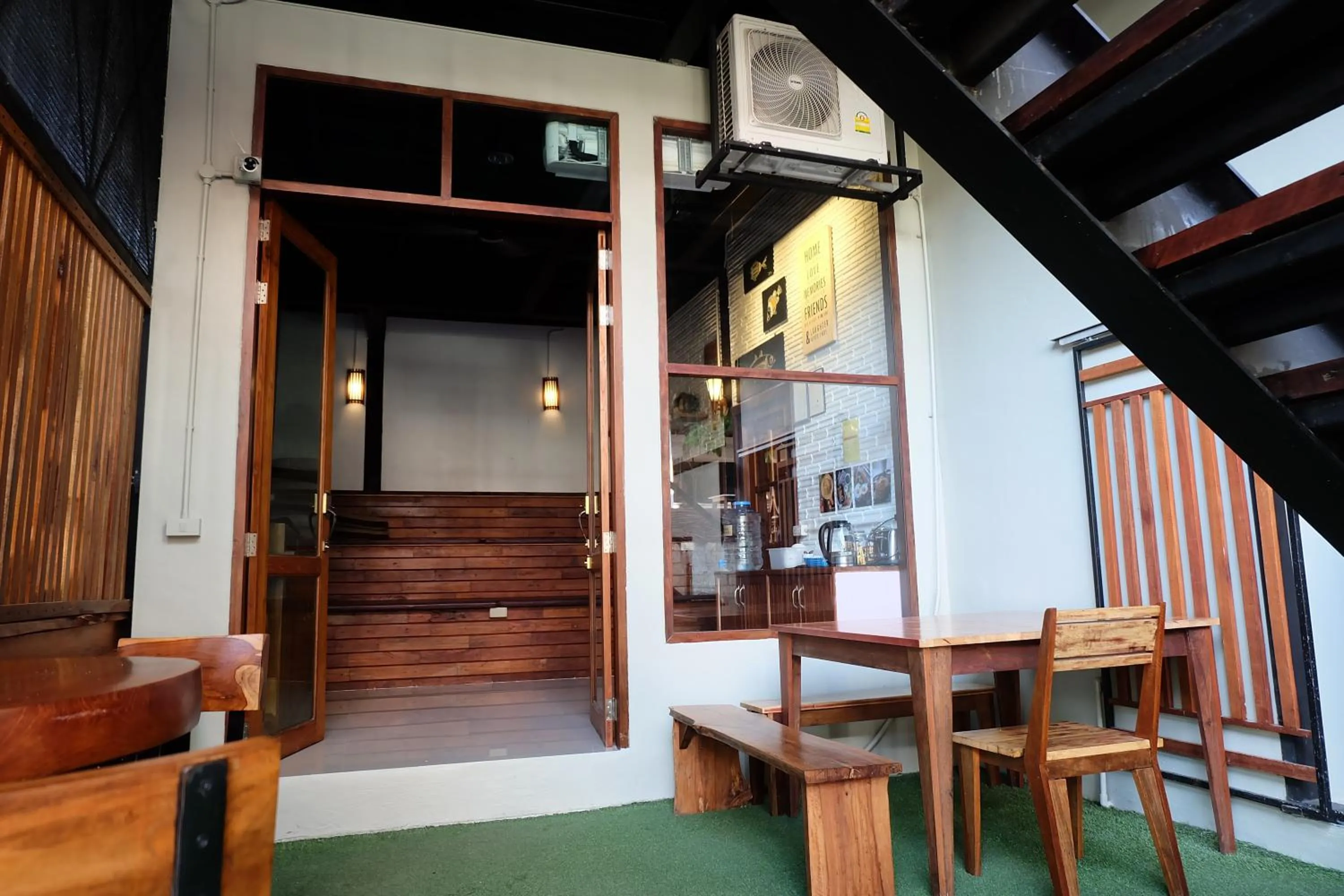 Seating area in Bloom Cafe & Hostel