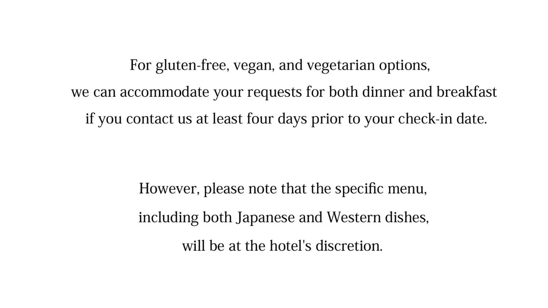 Food in Hotel Tsubakino