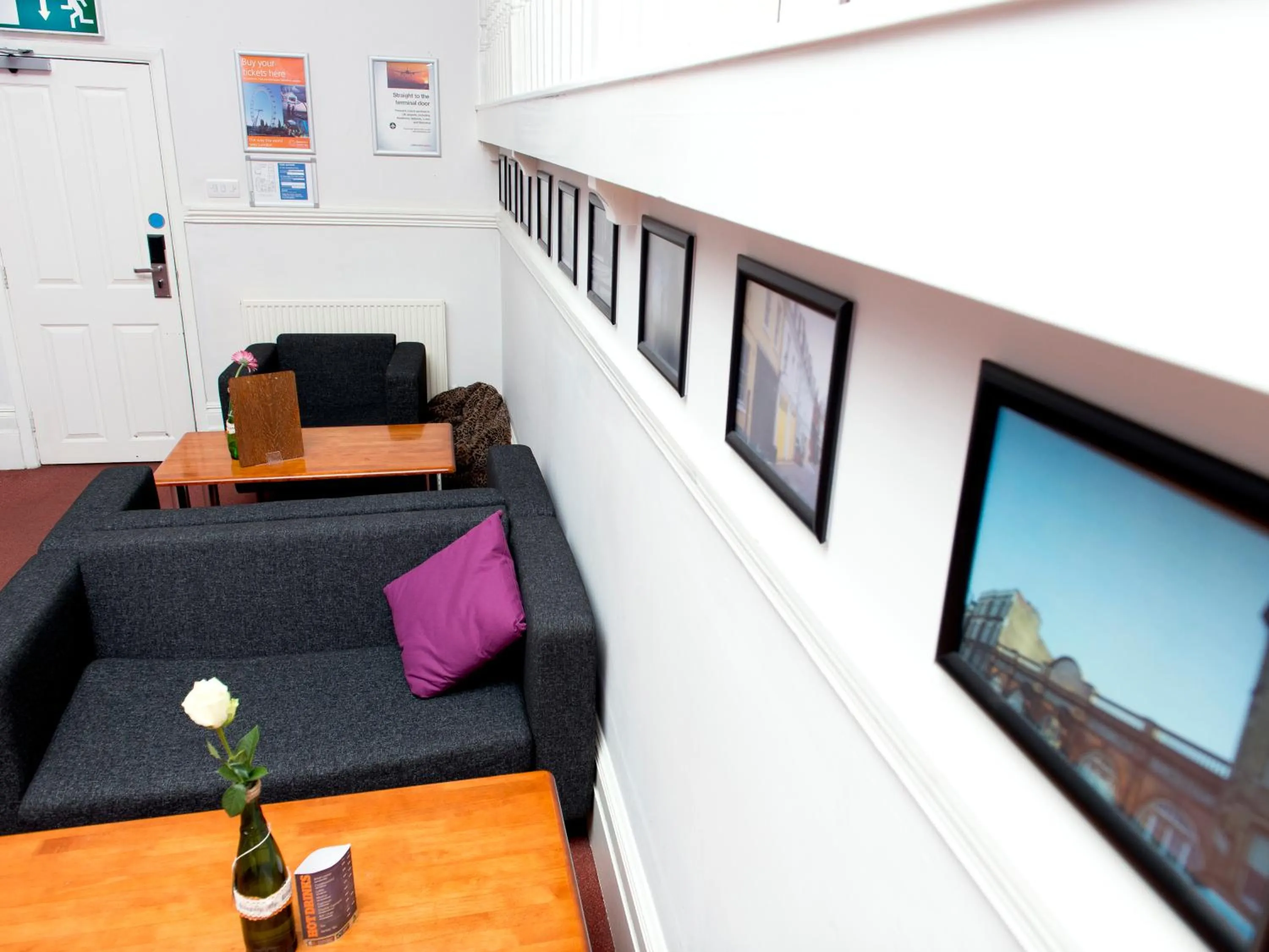Seating area in YHA London Earl's Court
