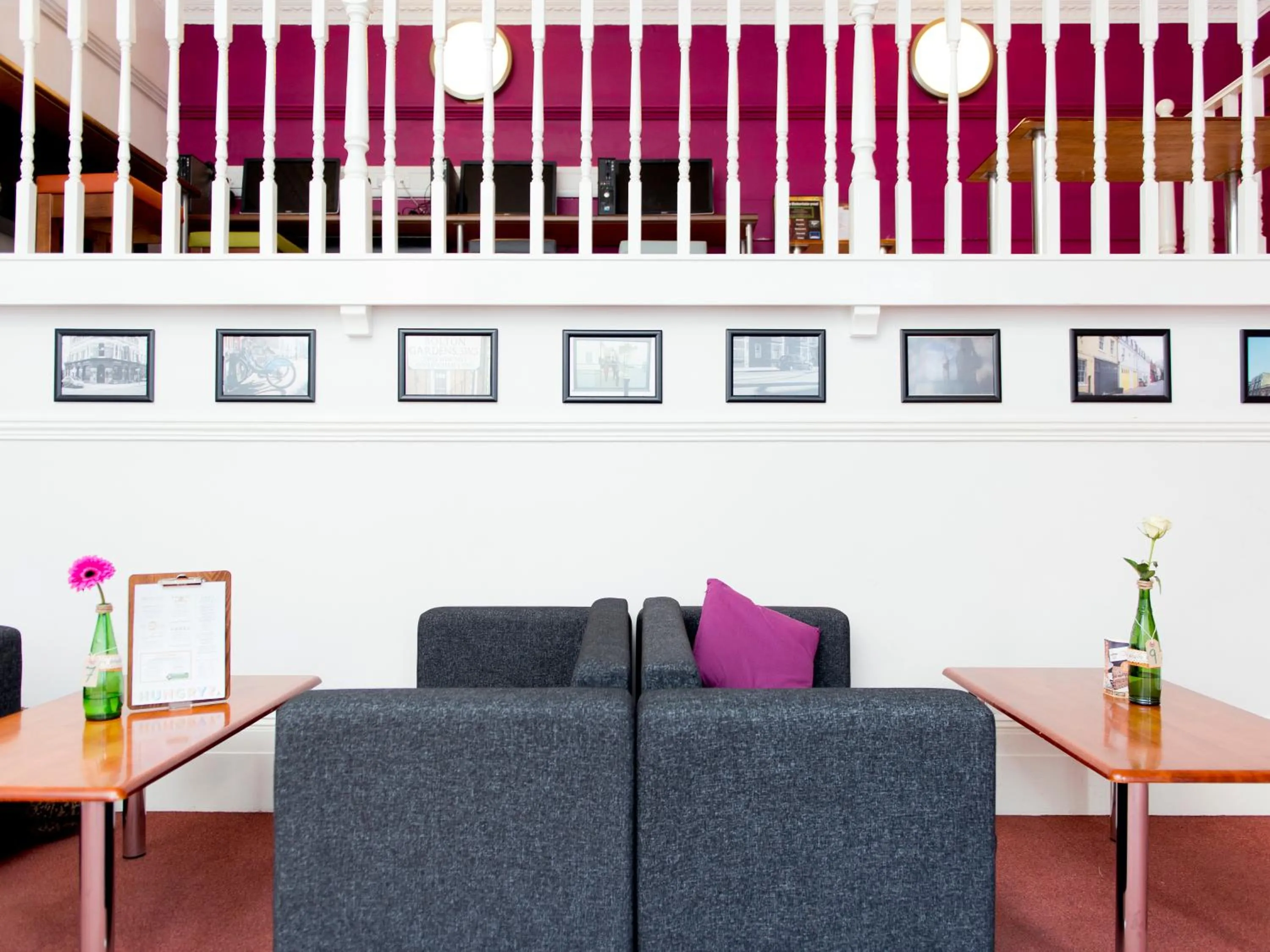Seating area in YHA London Earl's Court