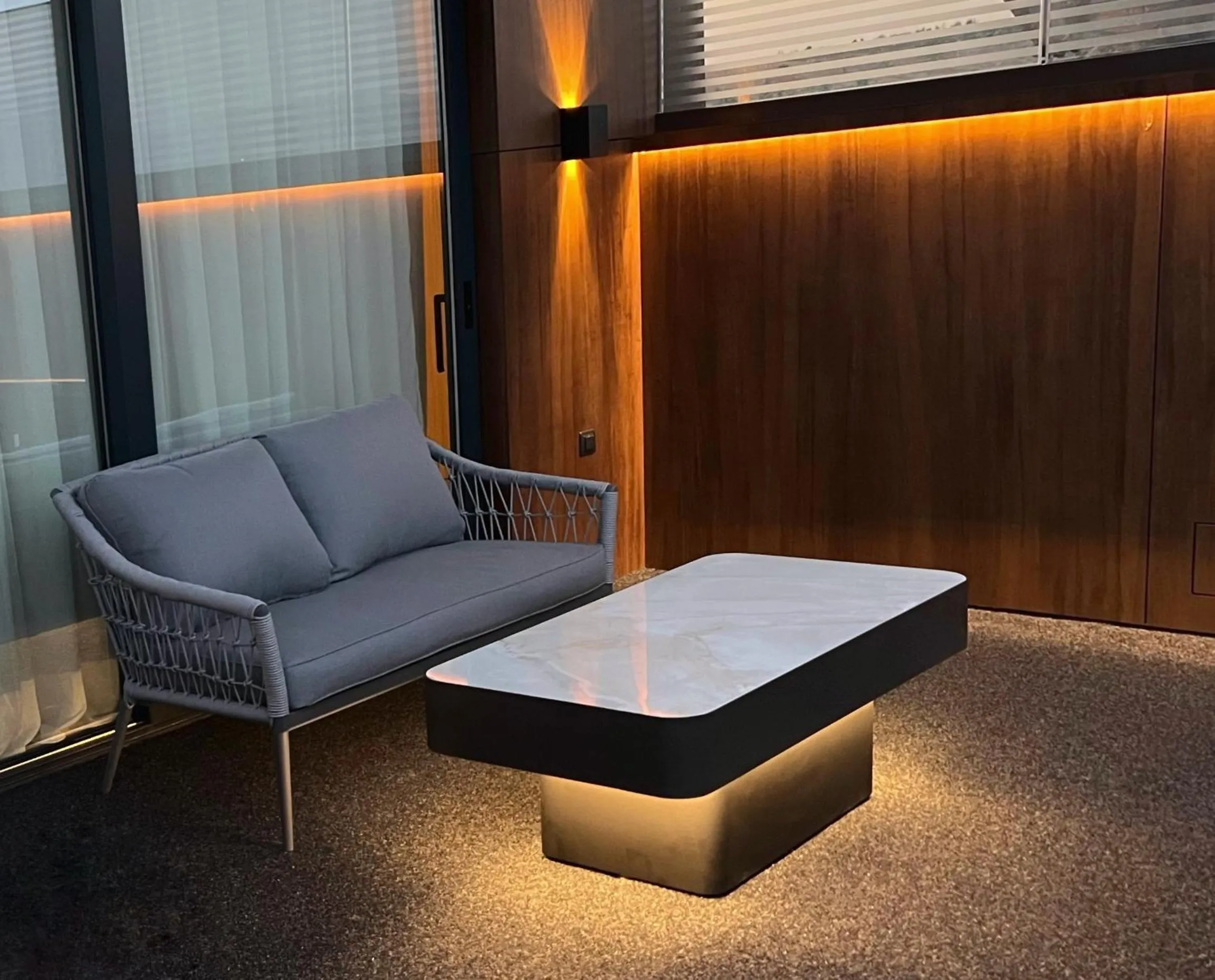 Seating area in Hotel Aria