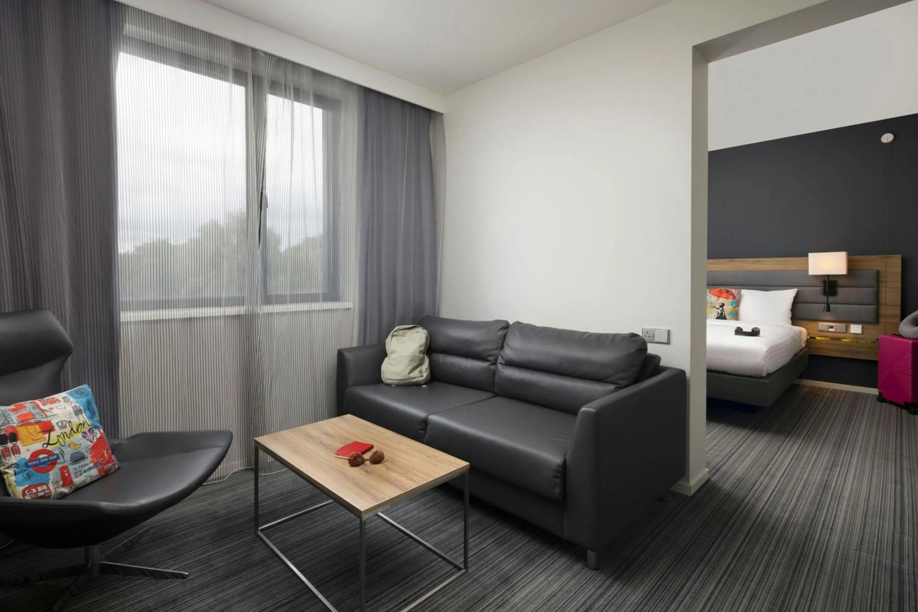 Photo of the whole room in Moxy London Heathrow Airport