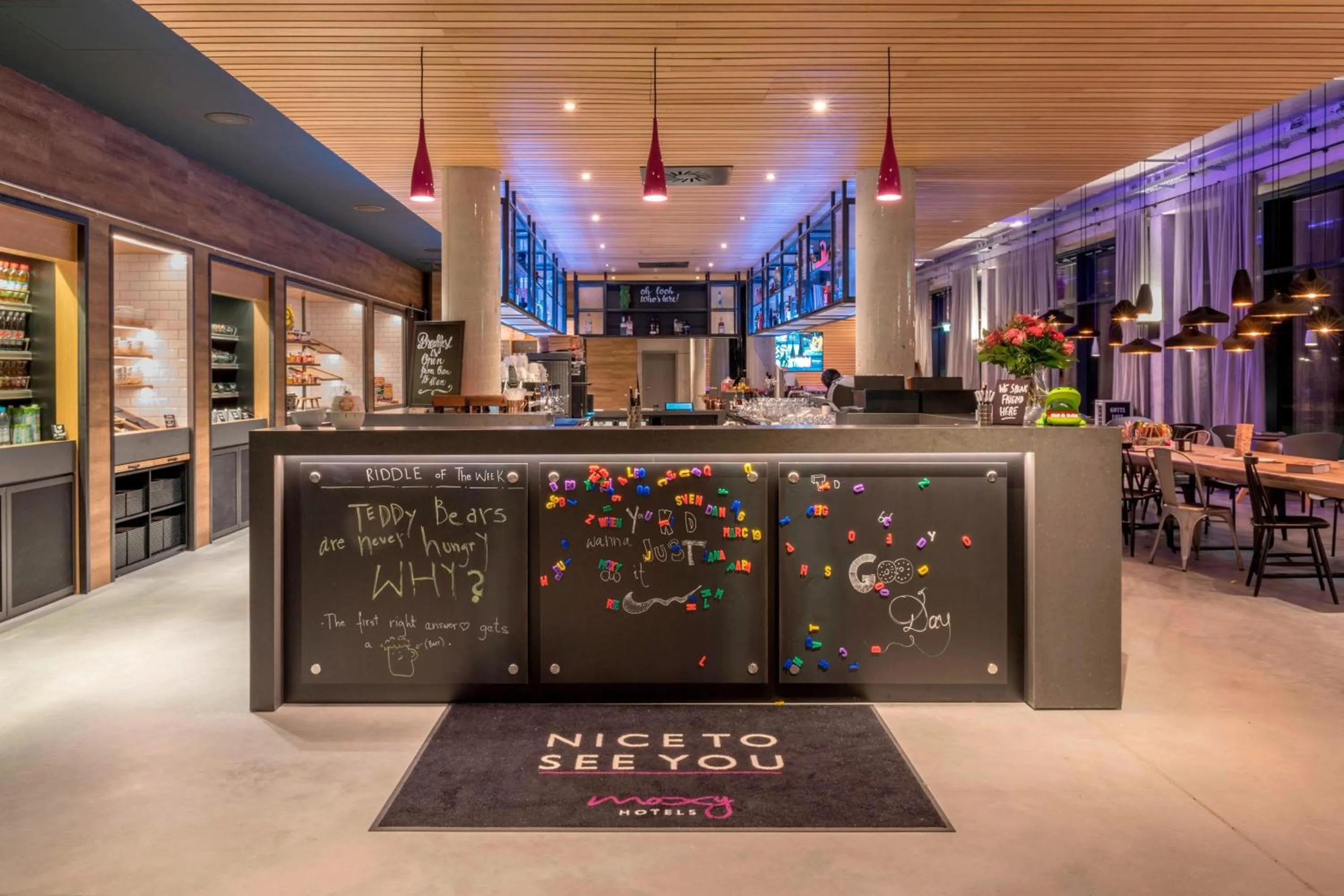 Lobby or reception in Moxy Munich Messe