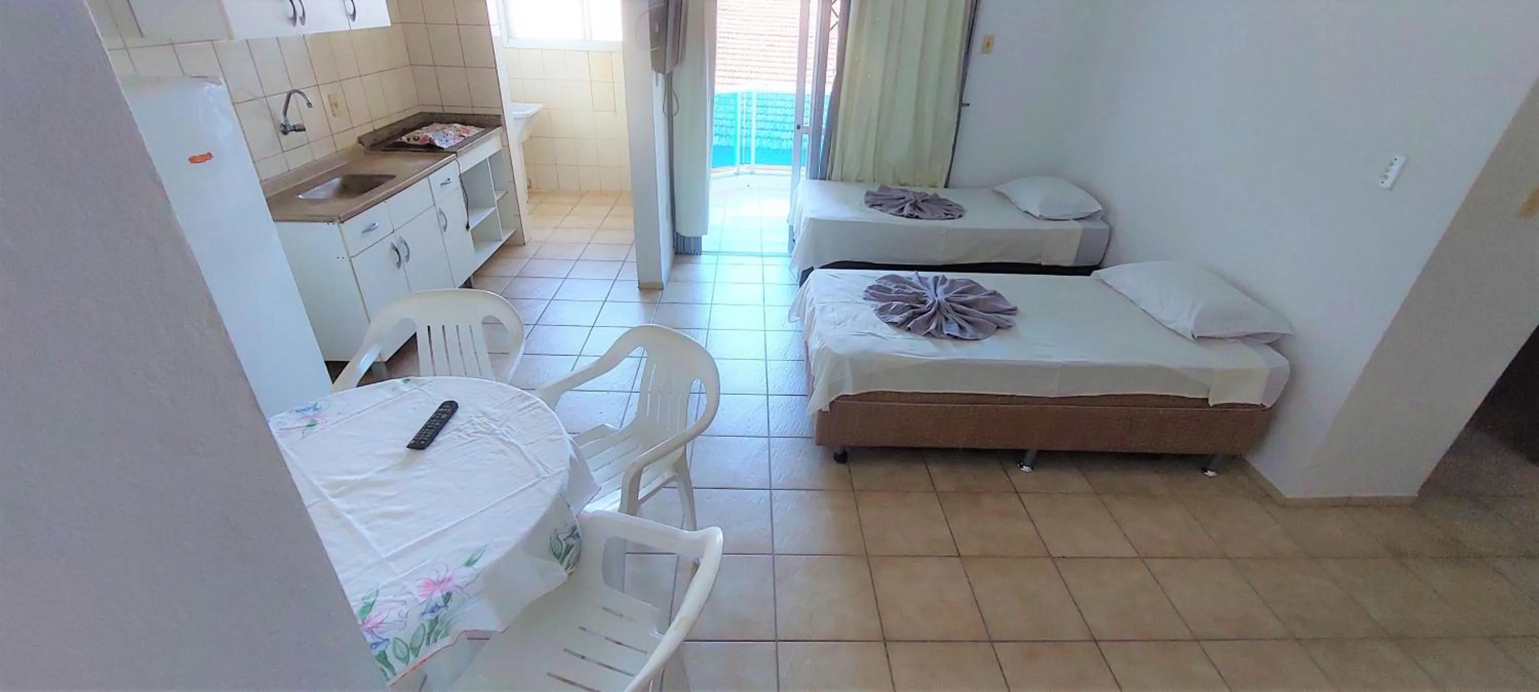 Kitchen or kitchenette, Bed in Monte Libano Apart Hotel