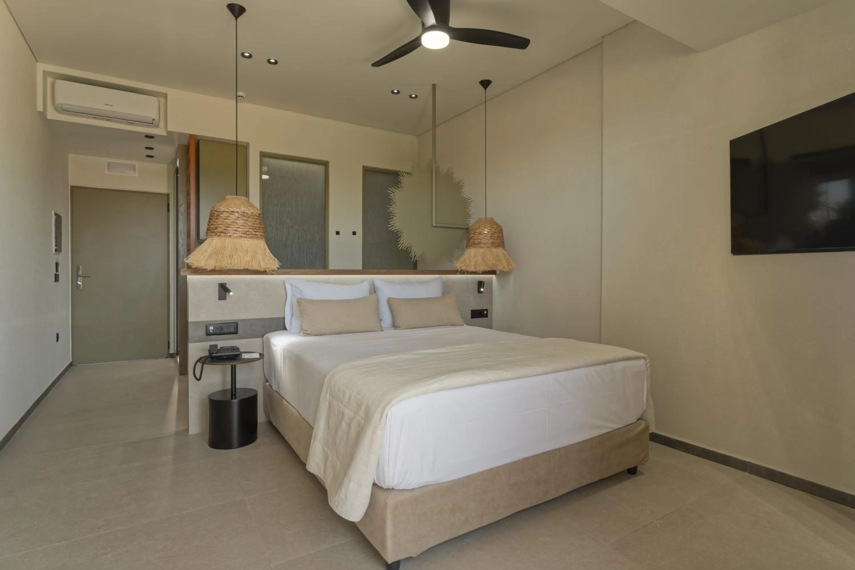 Bed in Marinos Beach Hotel