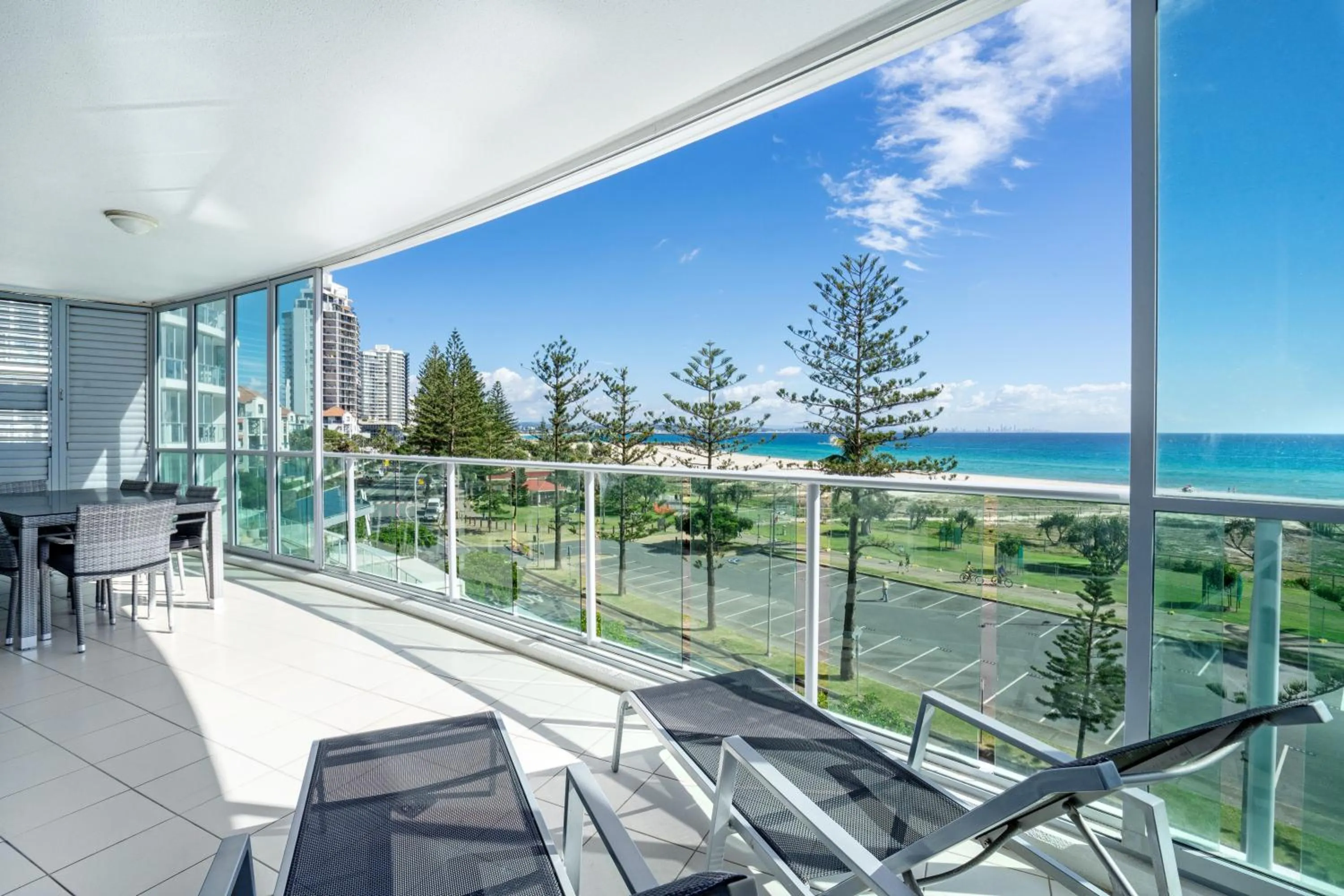 Balcony/Terrace in Reflection on the Sea