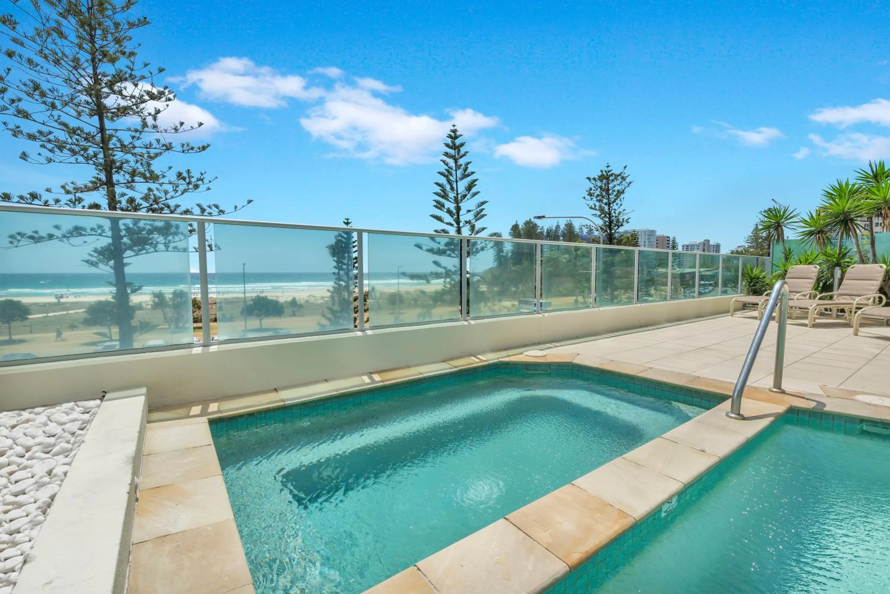 Swimming pool in Reflection on the Sea