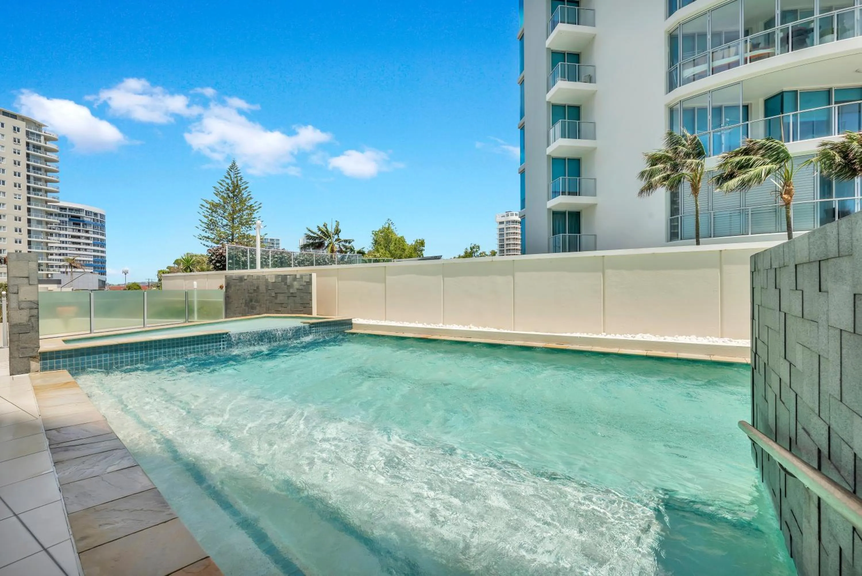 Swimming pool in Reflection on the Sea