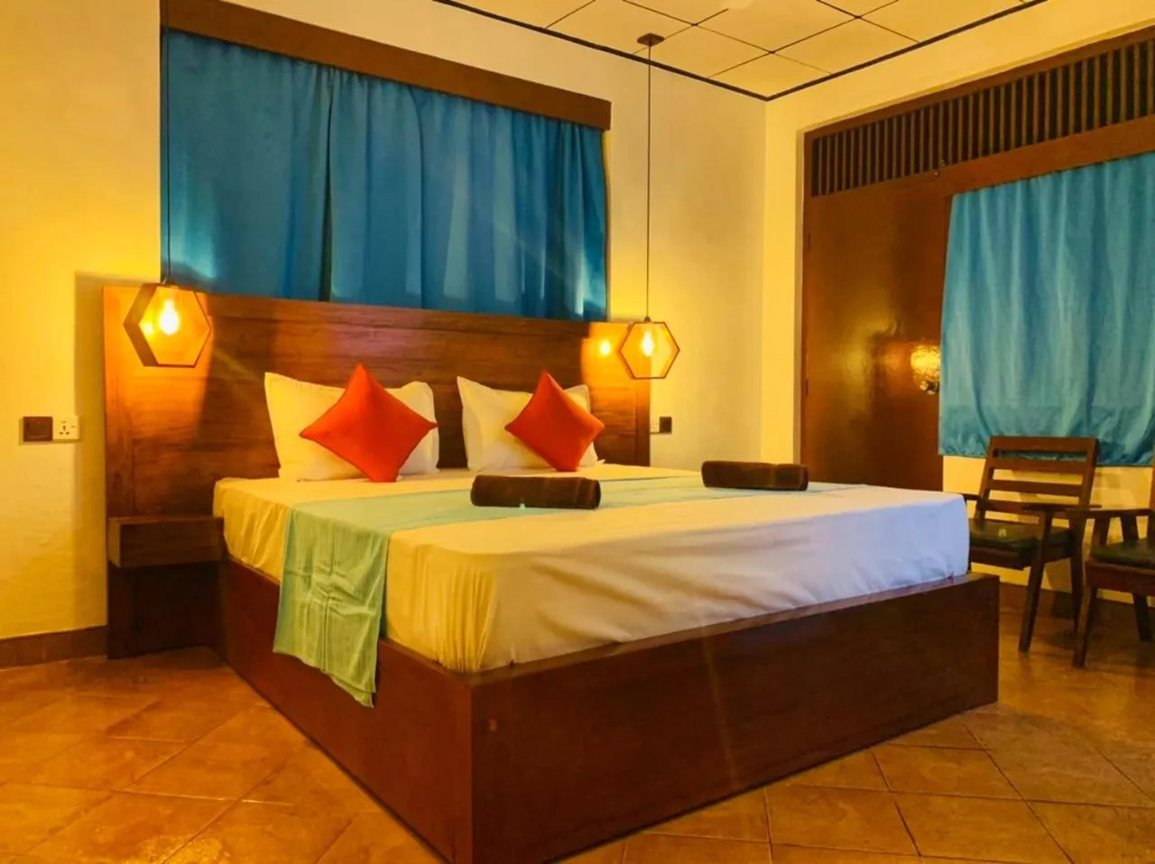 Bedroom, Bed in Guesthouse Panorama