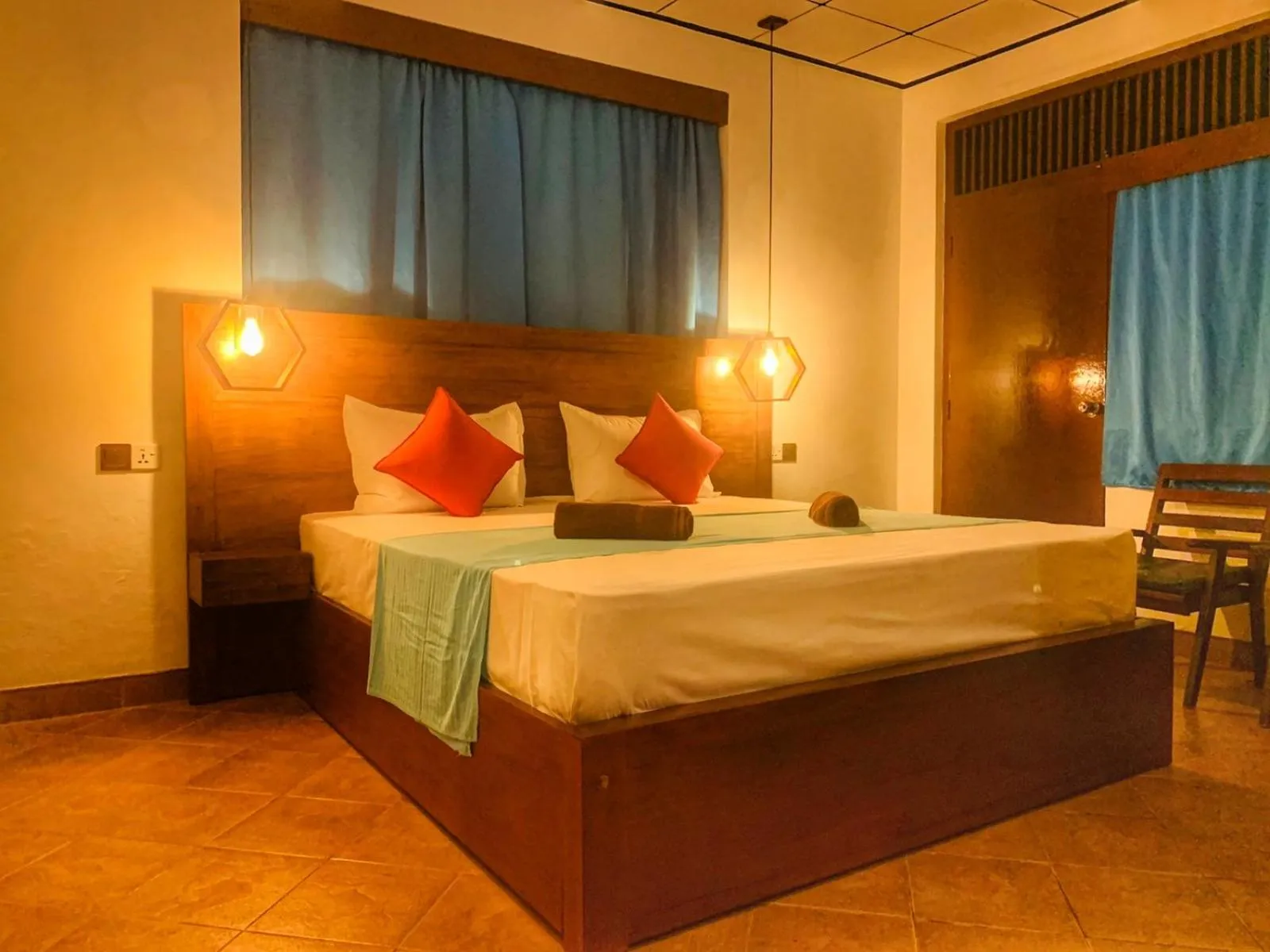 Bedroom, Bed in Guesthouse Panorama