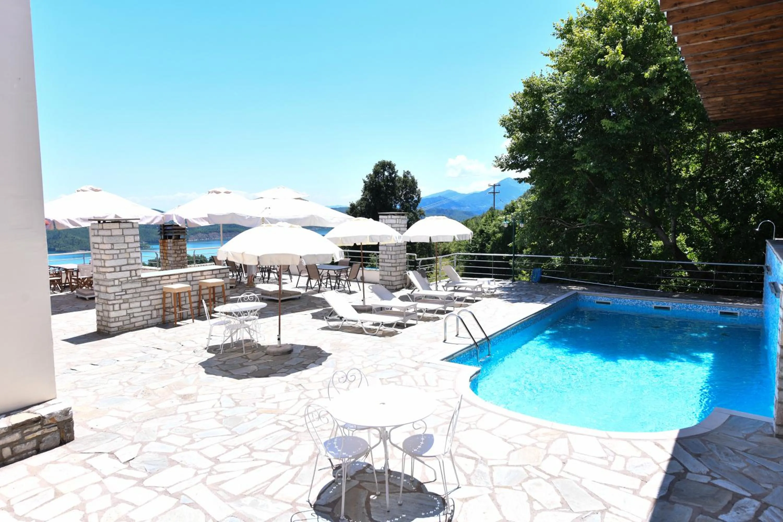 Pool view in Nevros Hotel Resort and Spa Limni Plastira