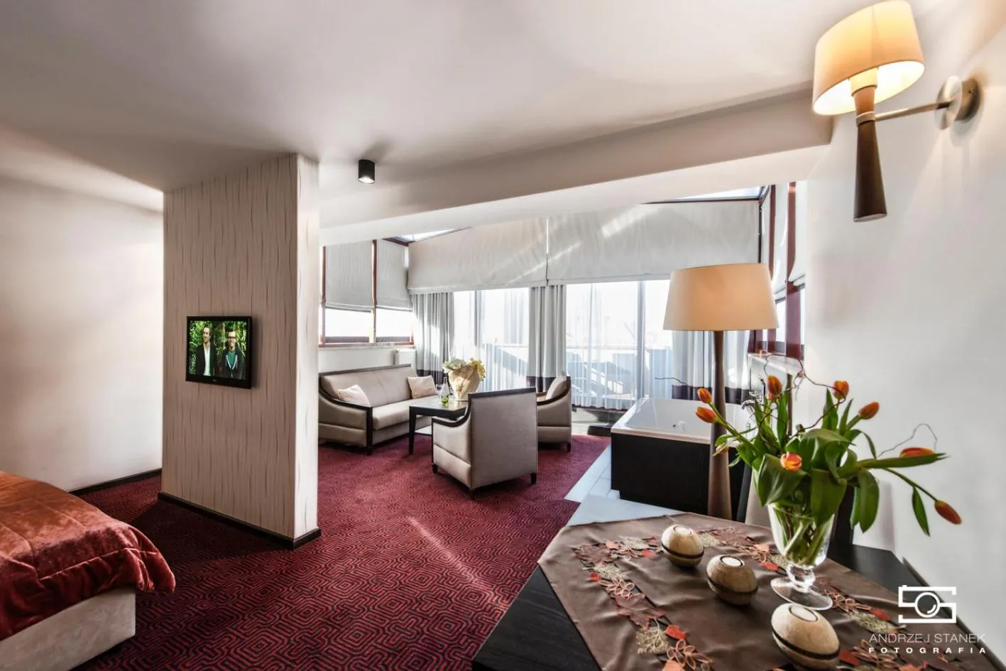 Hot Tub, Bed in Hotel Silvia Gold Gliwice