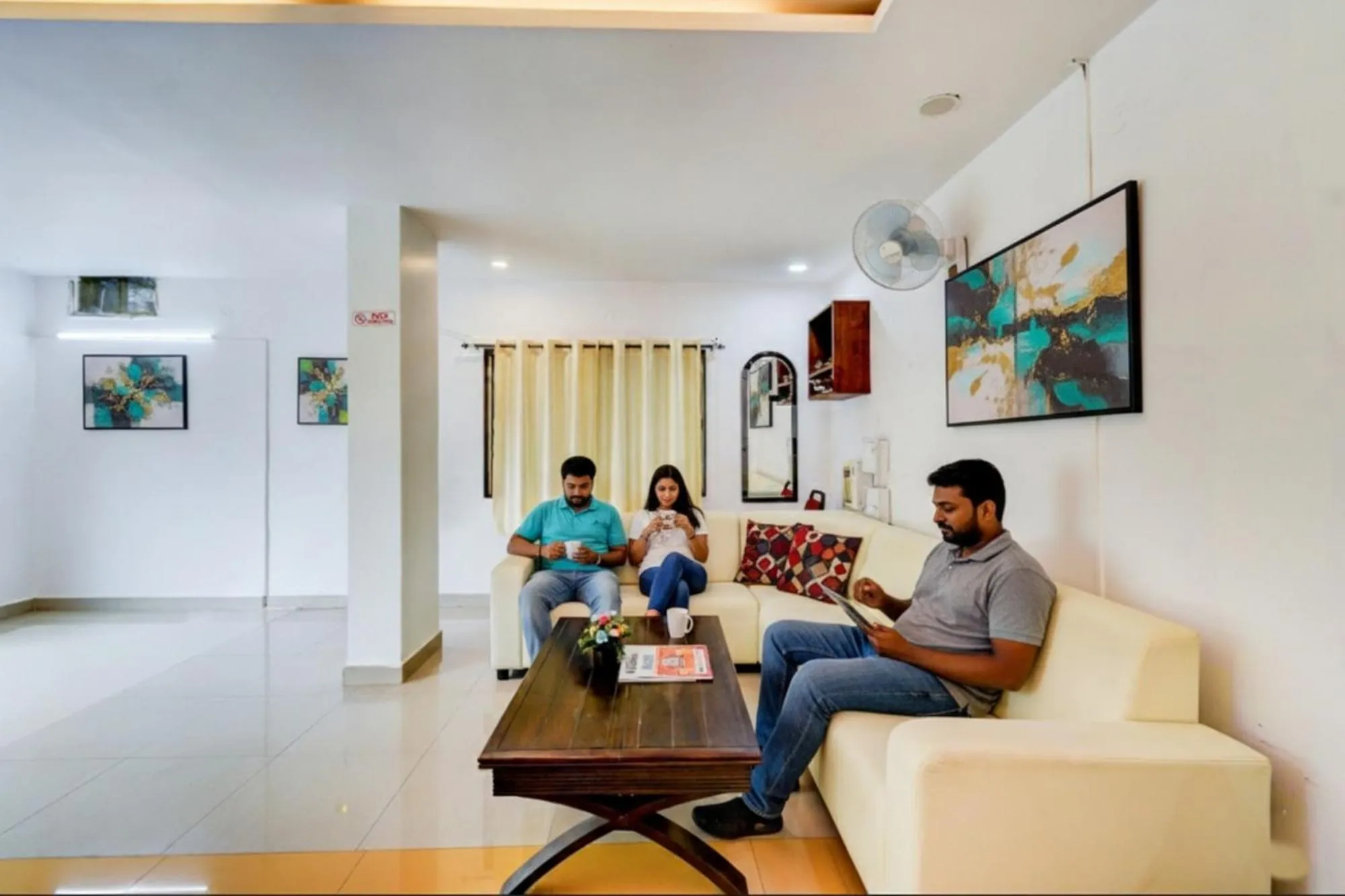 Seating area in FabHotel Pushpa Grand