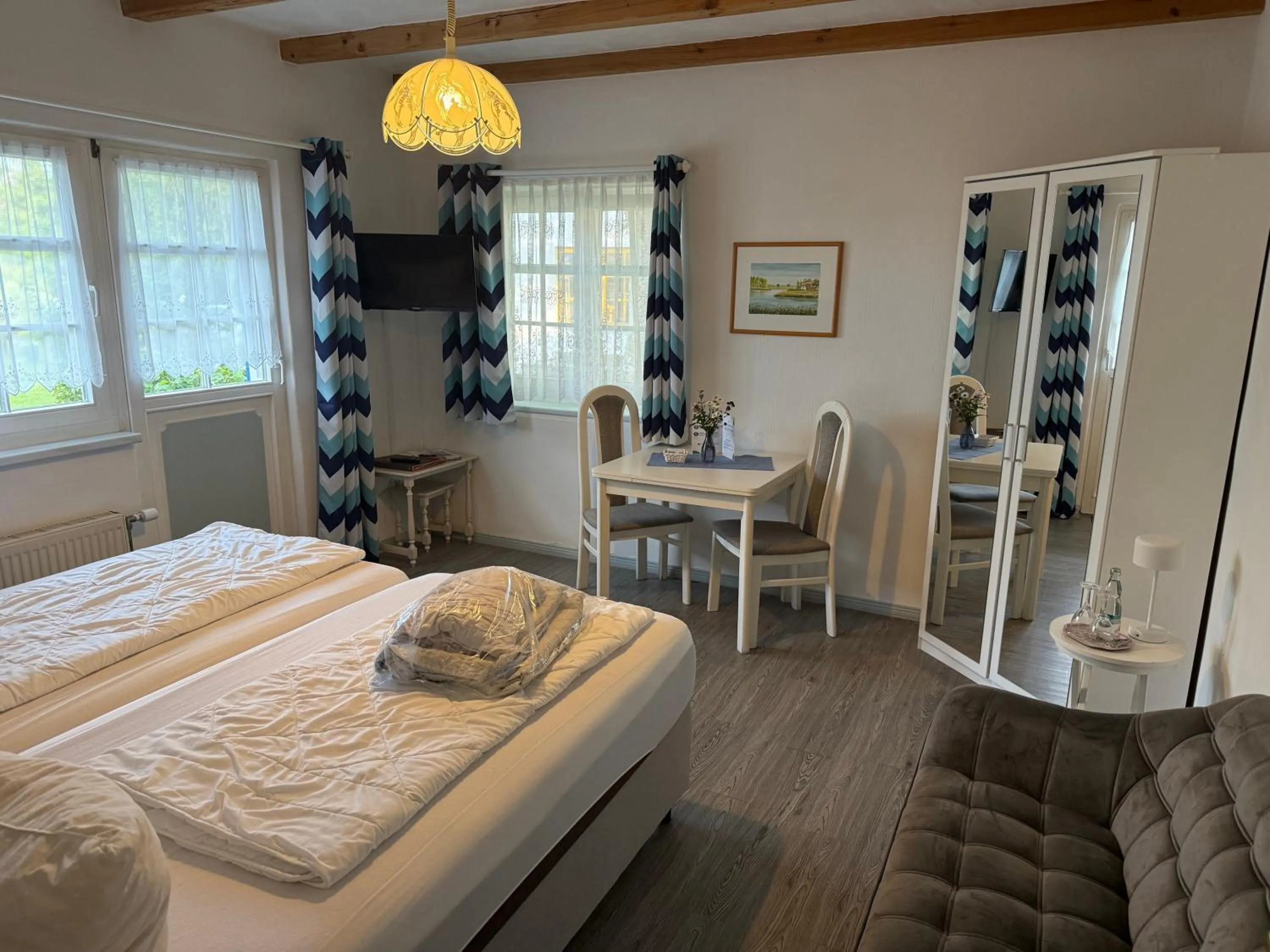 Living room, Bed in Reethäuser auf Rügen