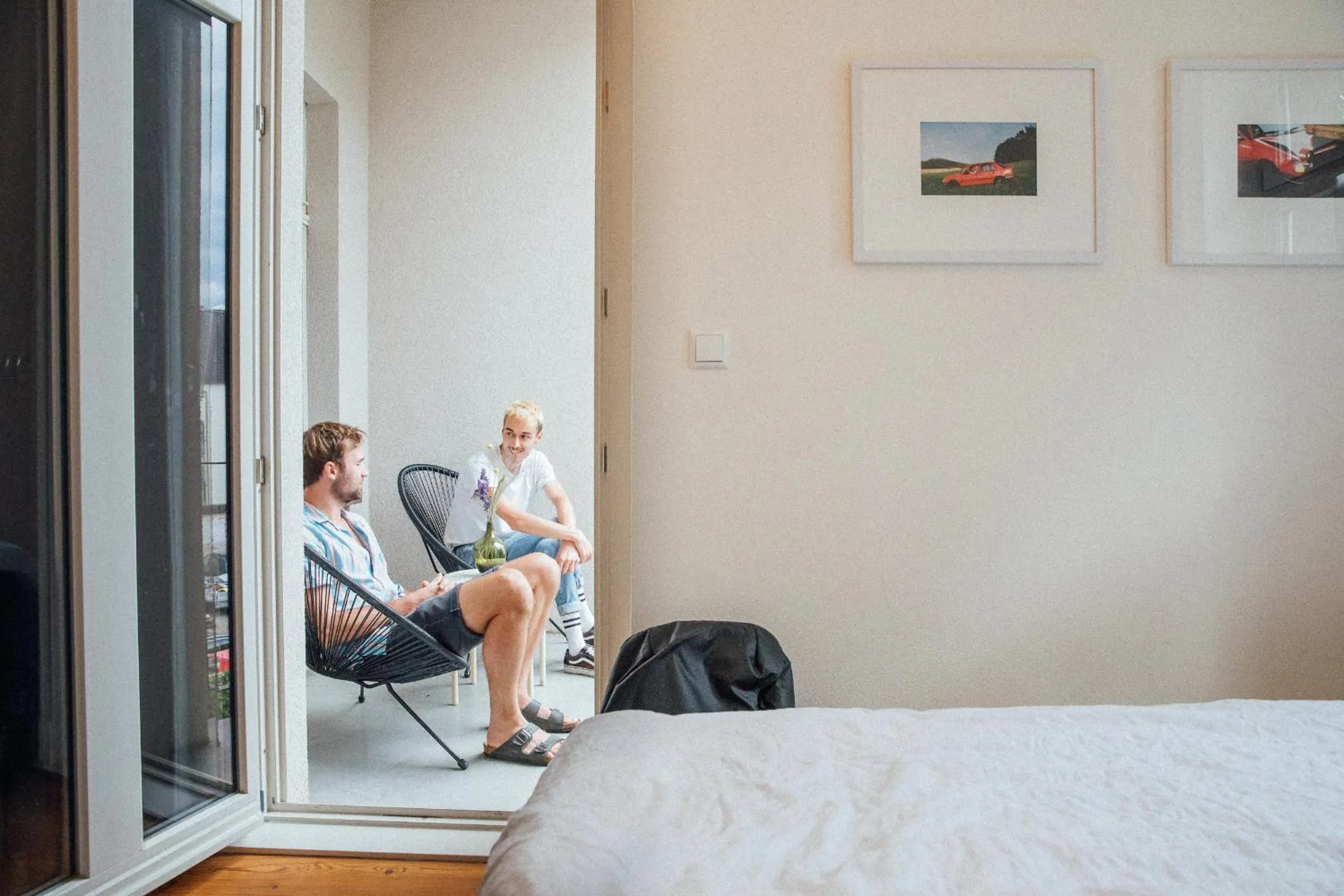 Balcony/Terrace, Bed in Hostel Multitude