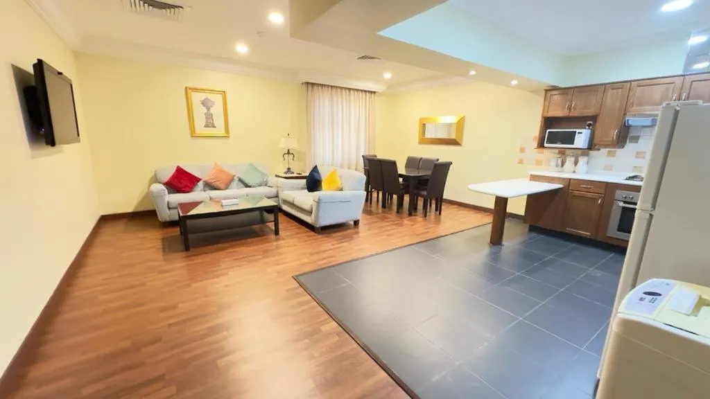 Seating area in The Palace Suites