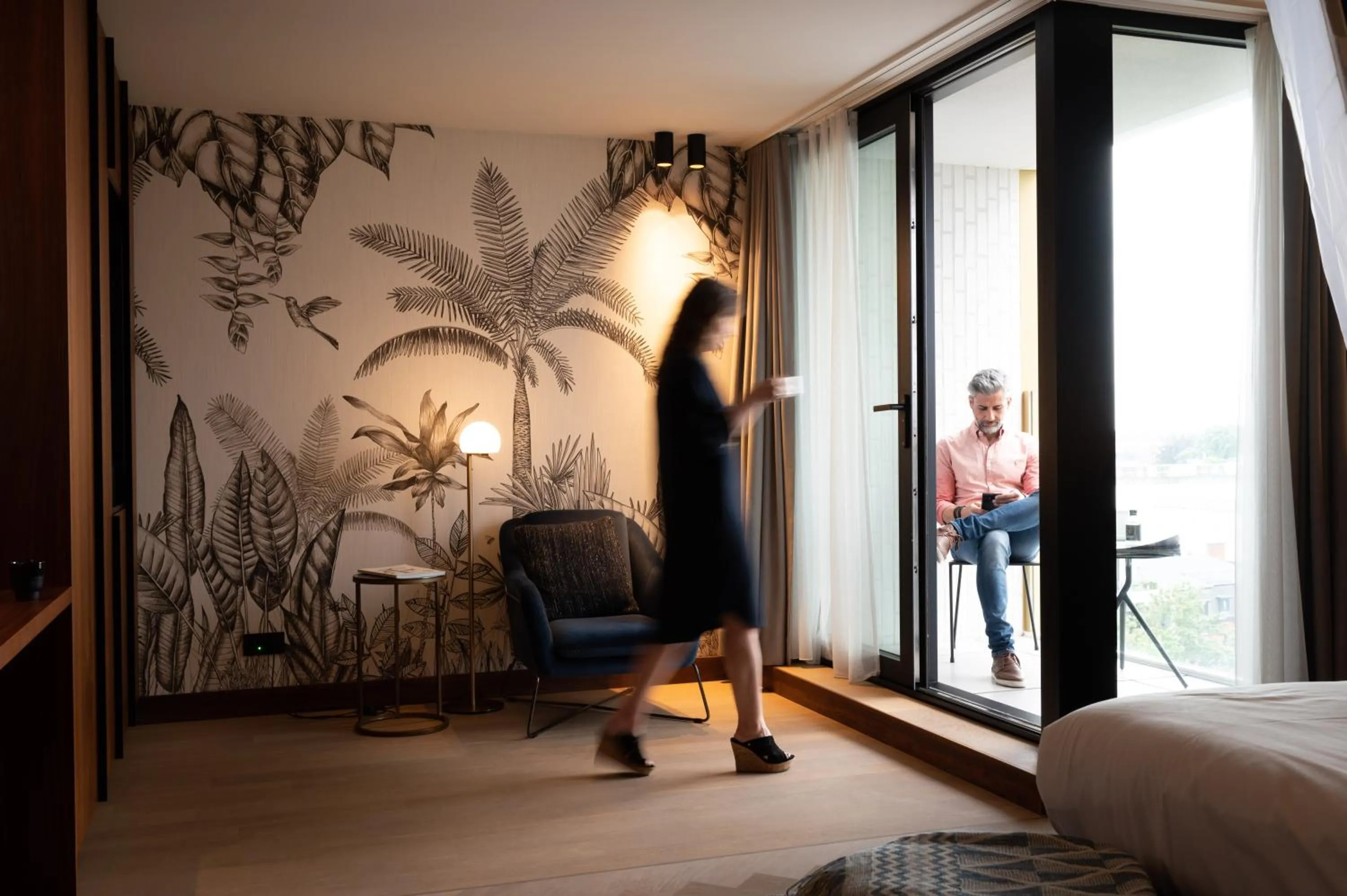 Balcony/Terrace, Bed in HasHotel