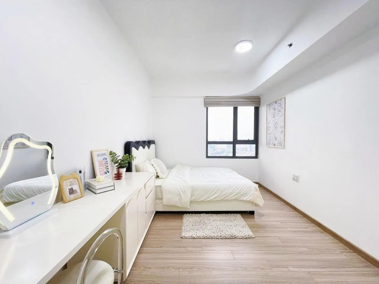 Bed in MRT Apartment In Masteri Thao Dien