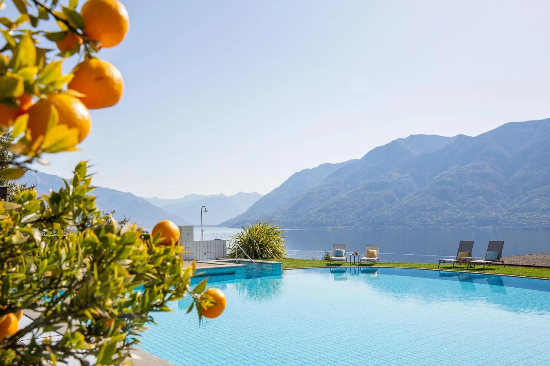 Swimming pool in Parkhotel Brenscino Brissago