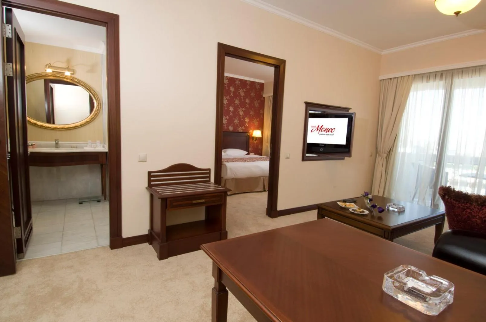 Seating area, Bed in Hotel Monec